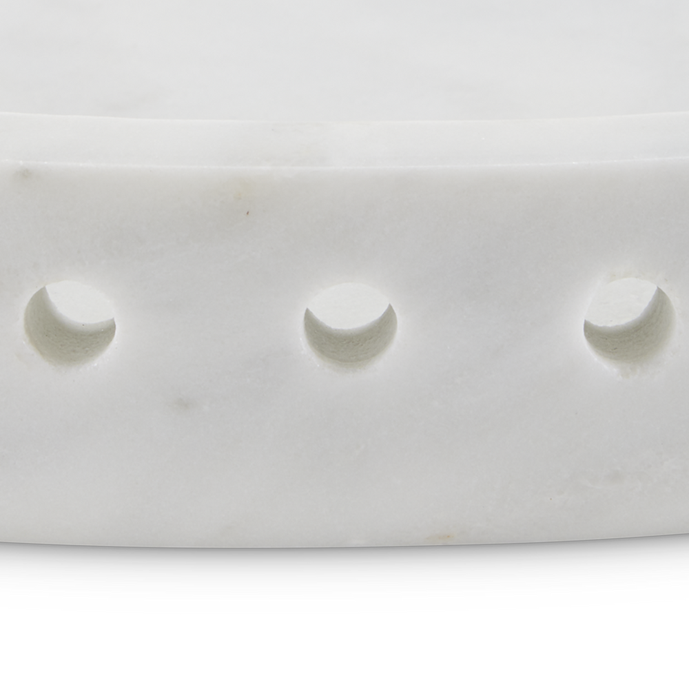 Freya Large White Marble Tray.