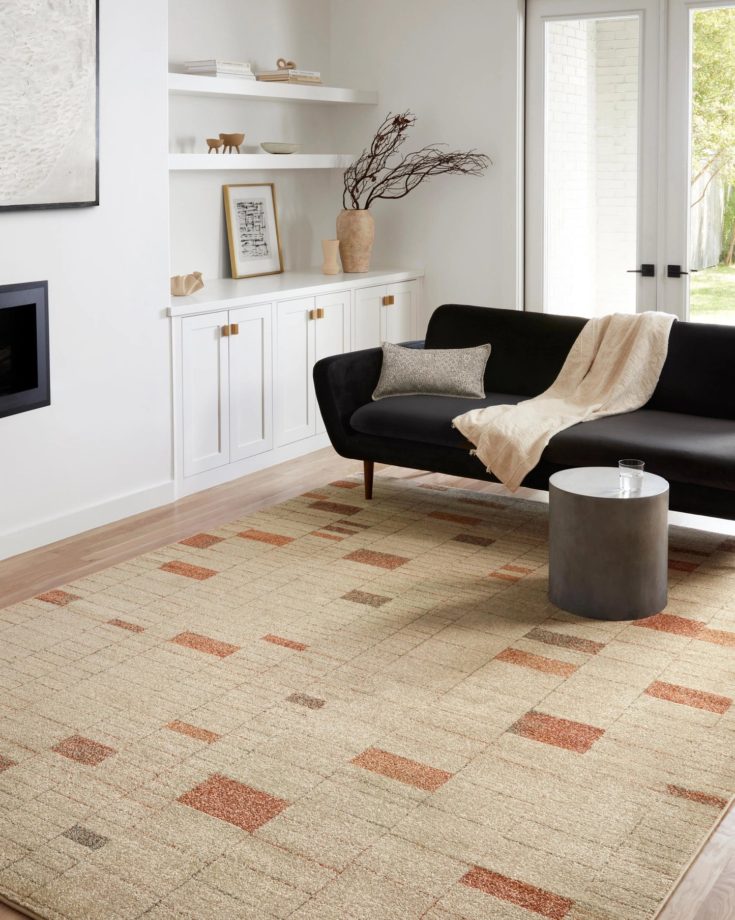 Loloi Bowery Tangerine / Taupe 18" x 18" Sample Rug