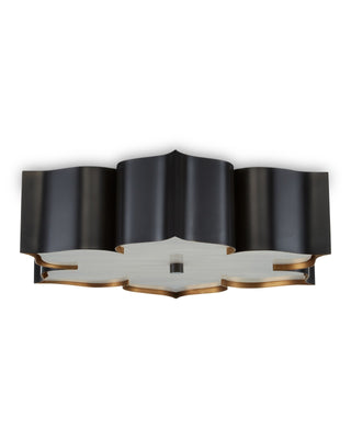 Grand Lotus Black Flush Mount