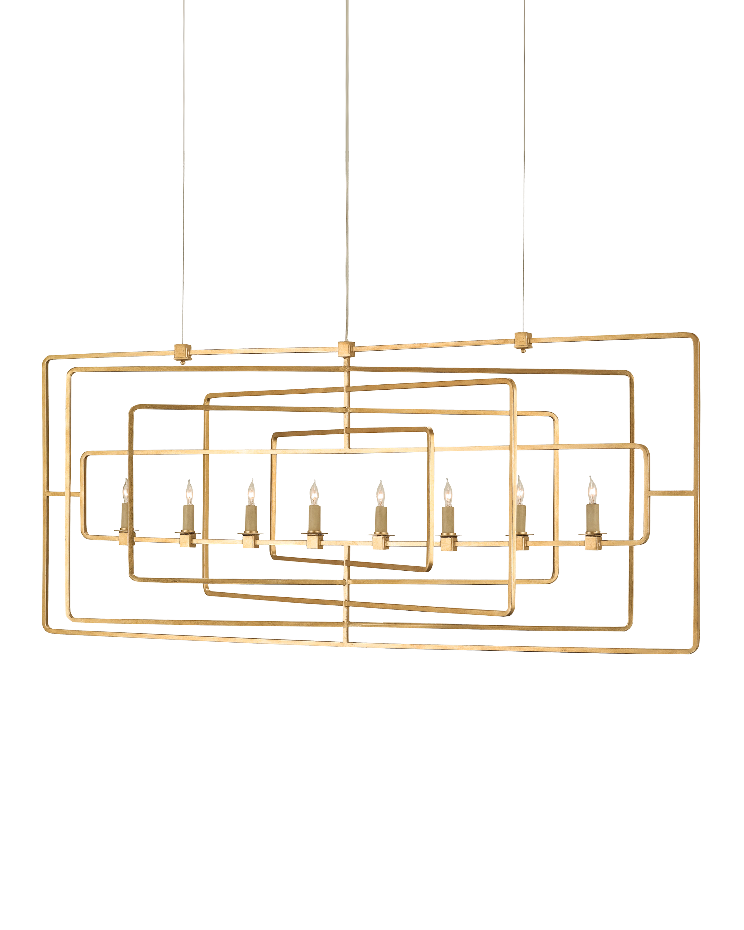 Metro Gold Rectangular Chandelier - Thumbnail 3