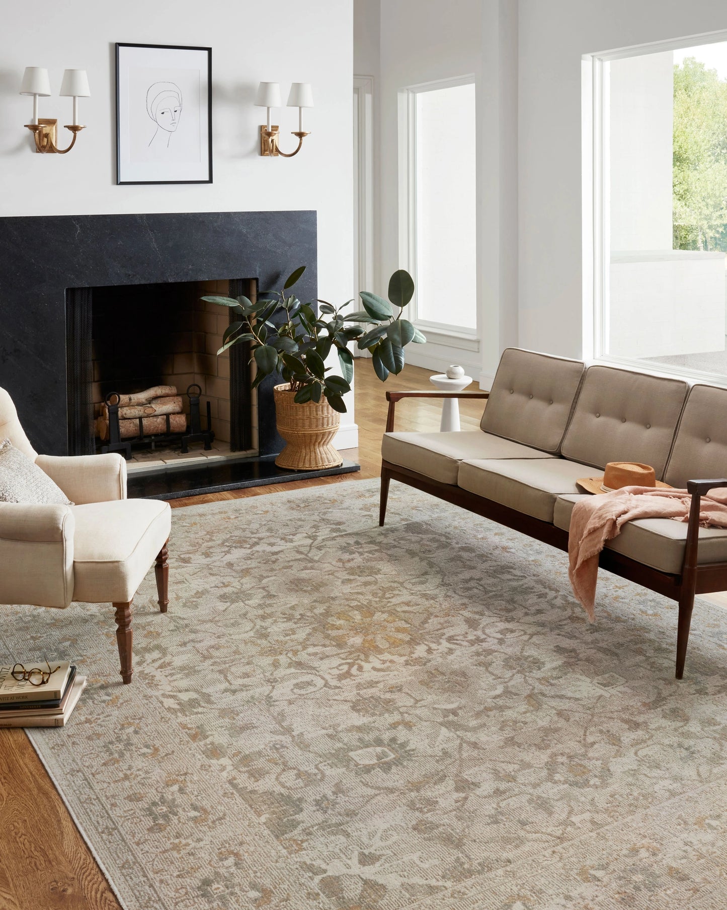 Chris Loves Julia x Loloi Rosemarie Ivory / Natural 2'-7" x 4' Accent Rug