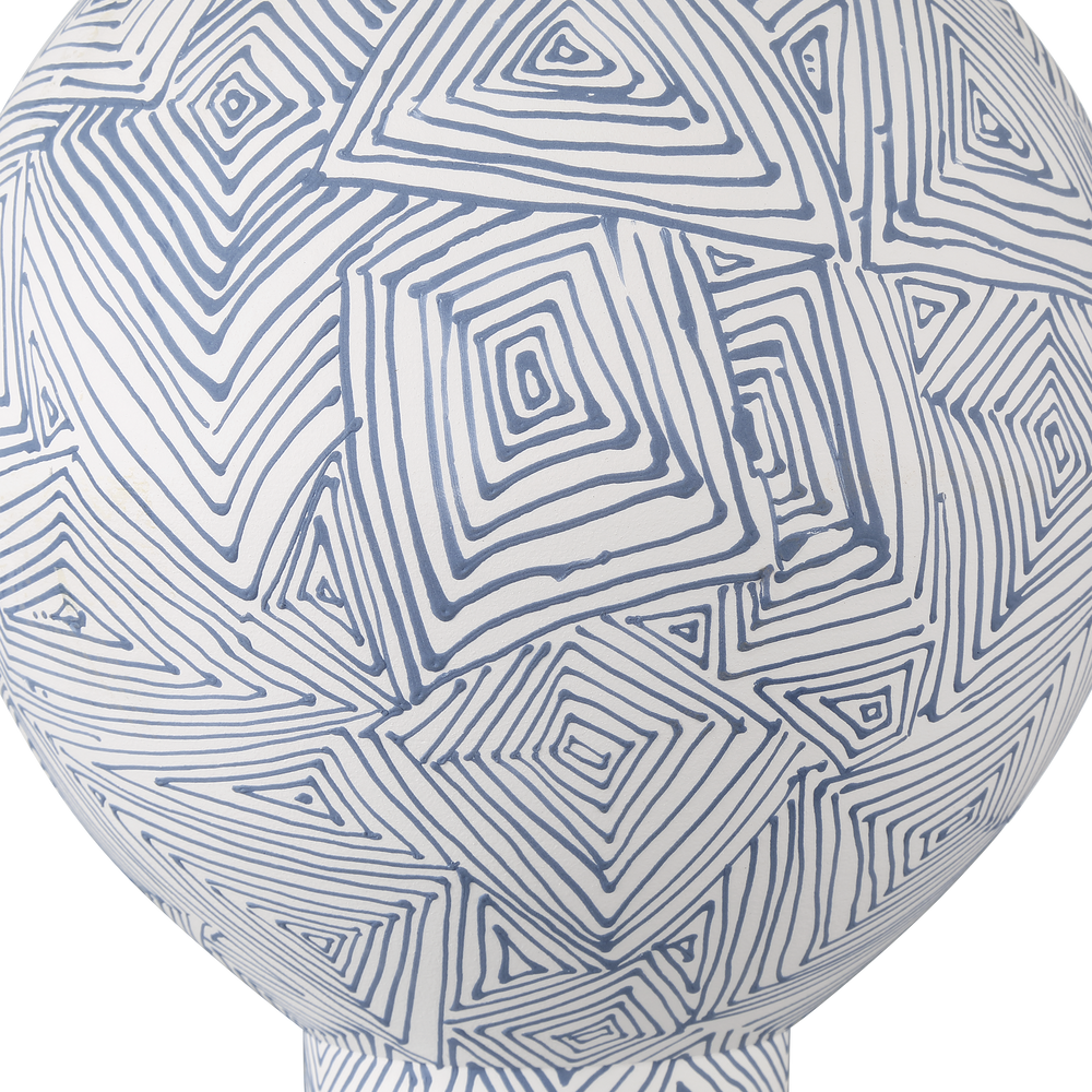 Blue Zag Large Vase.