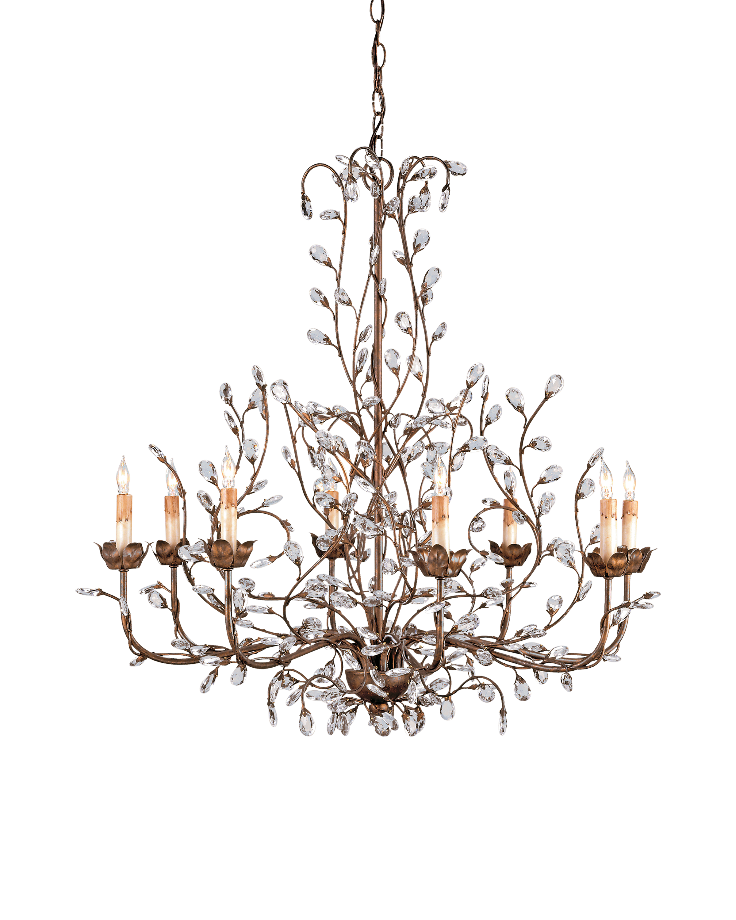 Crystal Bud Large Silver Chandelier - Thumbnail 5