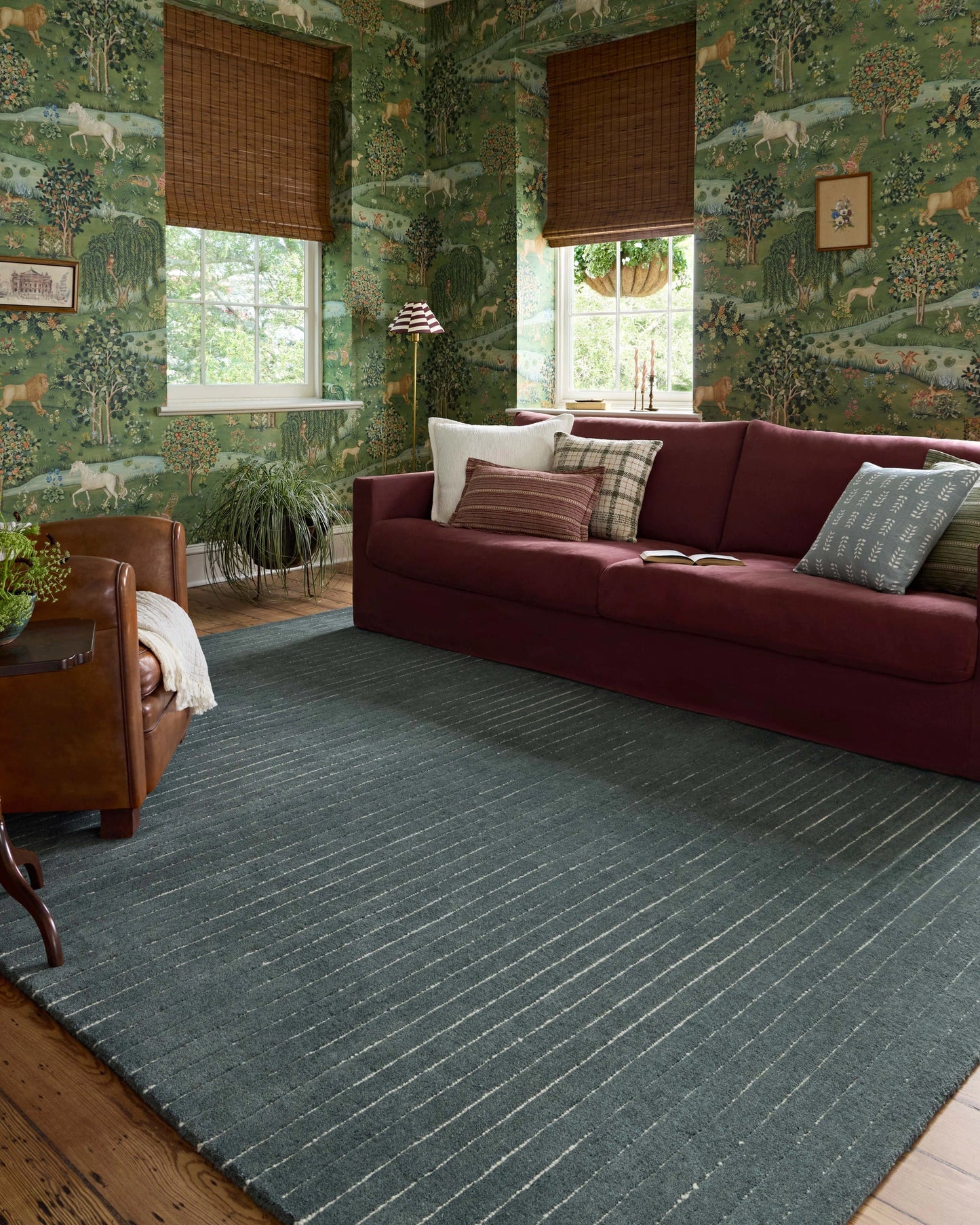 Chris Loves Julia x Loloi Henry Denim / Ivory 7'-9" x 9'-9" Area Rug