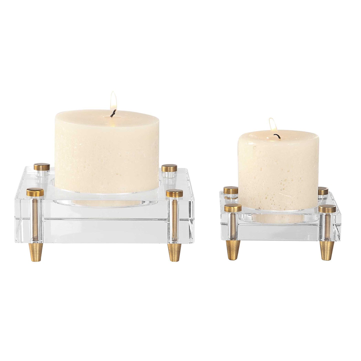 Uttermost Claire Crystal Block Candleholders Set/2