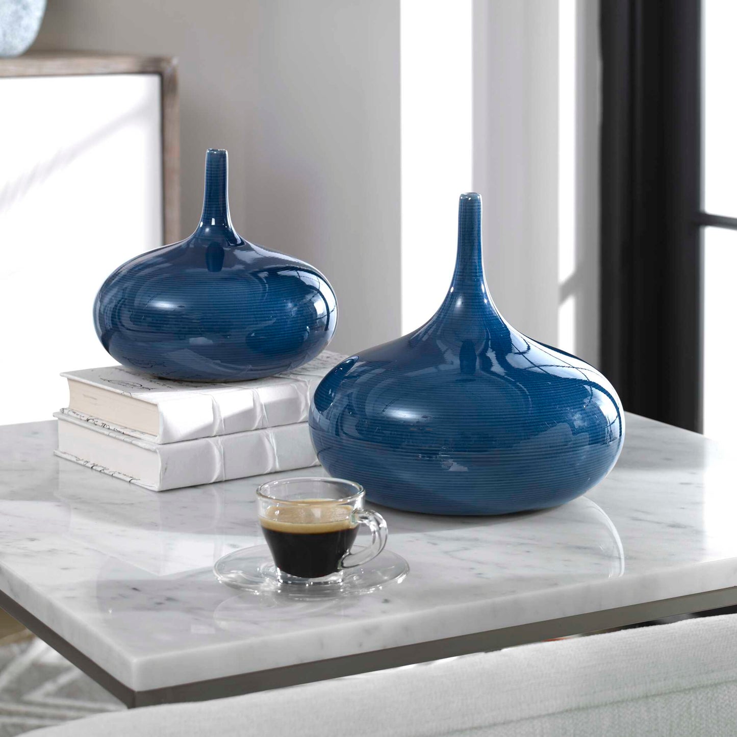 Uttermost Zayan Blue Vases Set/2