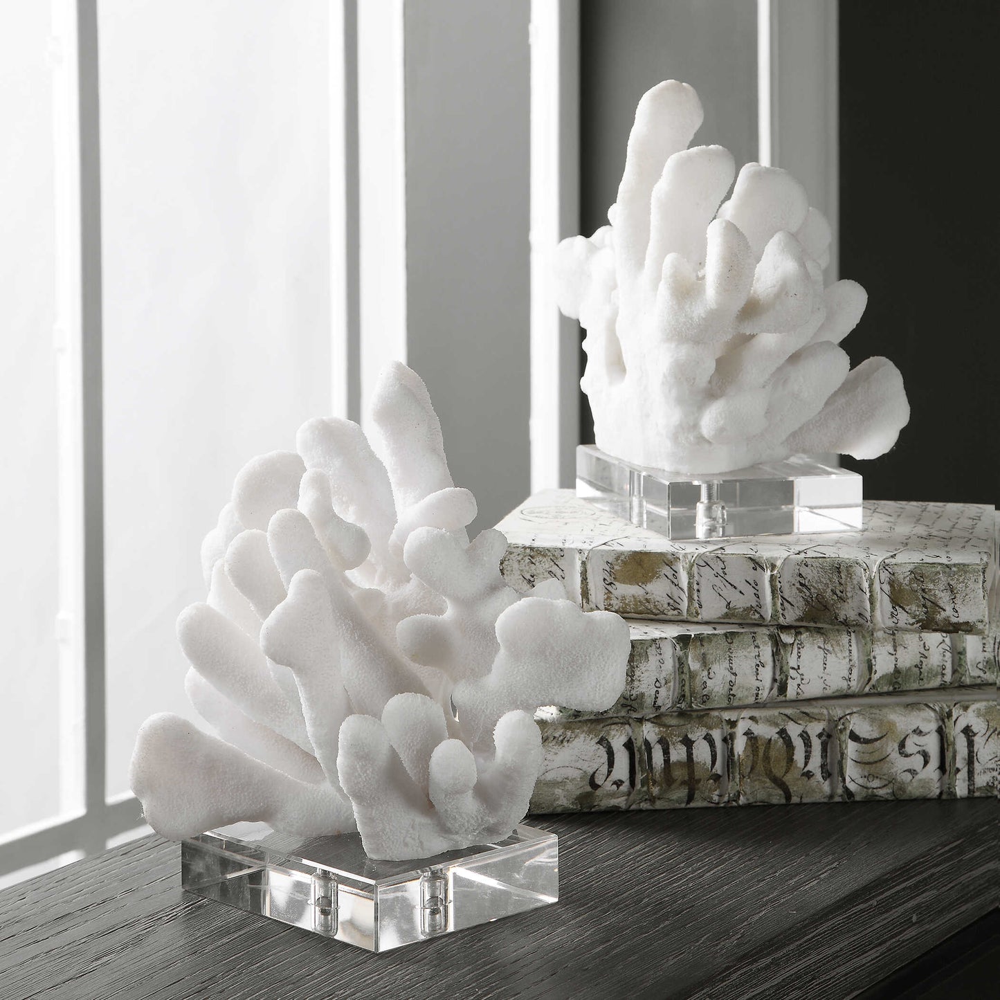 Uttermost Charbel White Bookends Set/2
