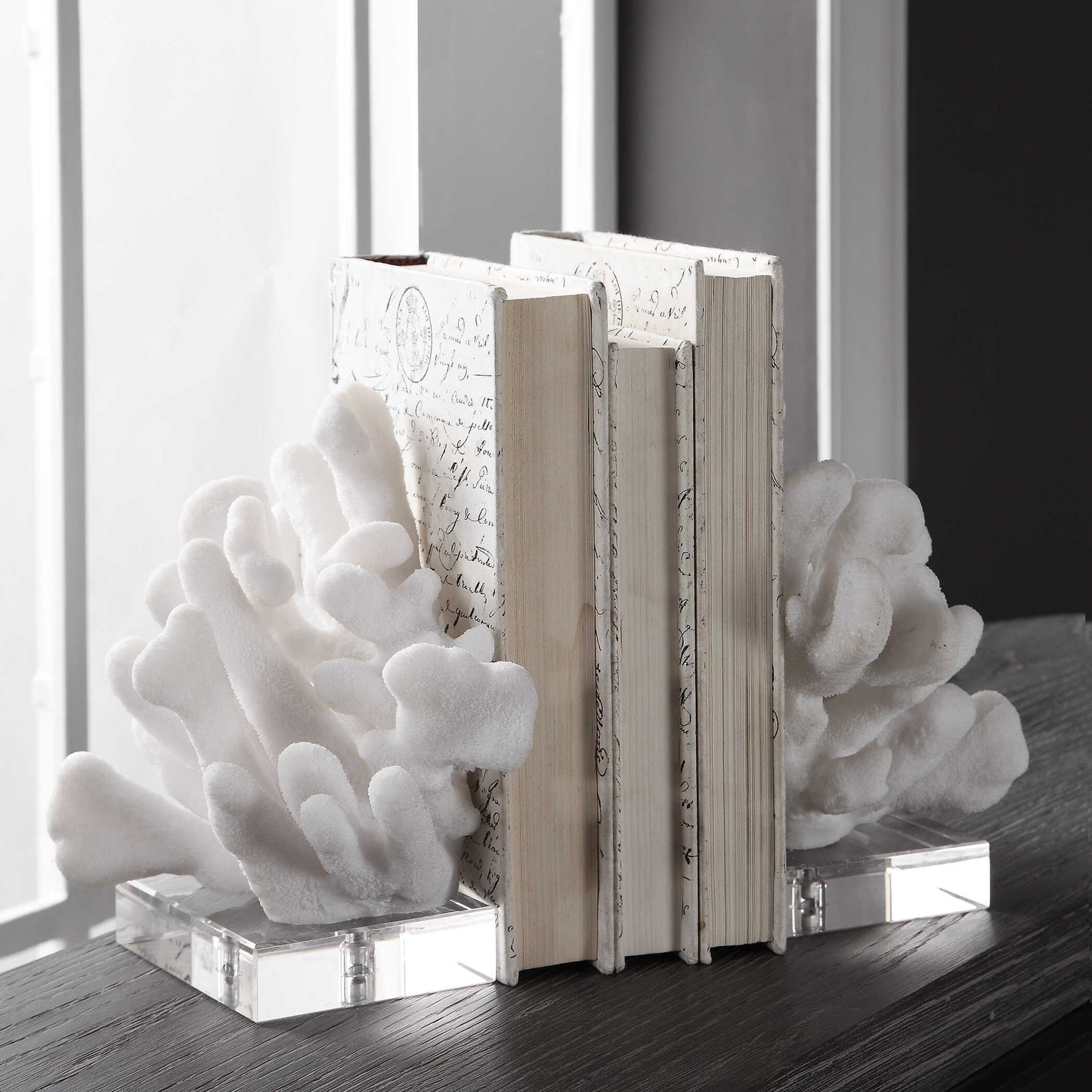 Uttermost Charbel White Bookends Set/2
