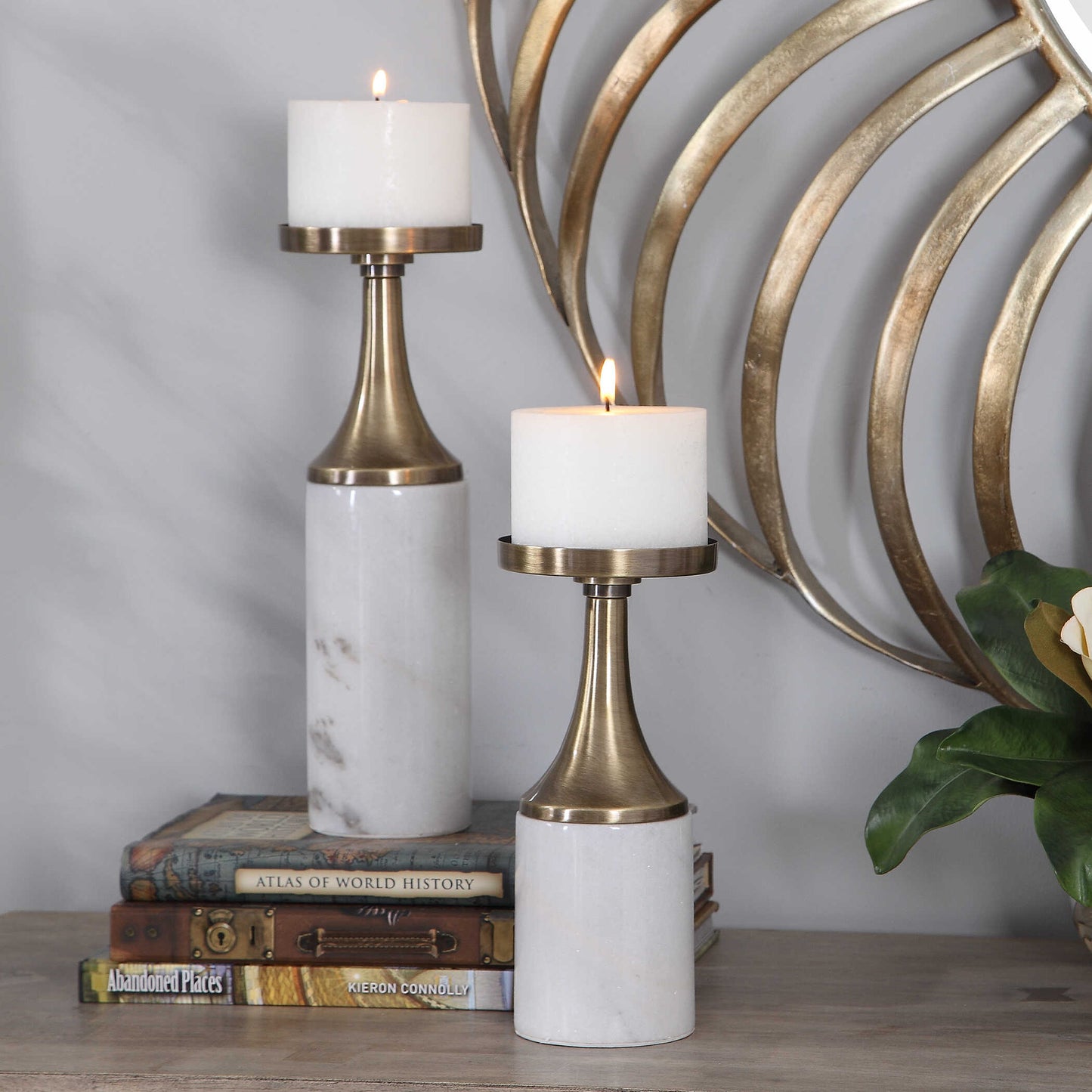 Uttermost Castiel Marble Candleholders Set/2