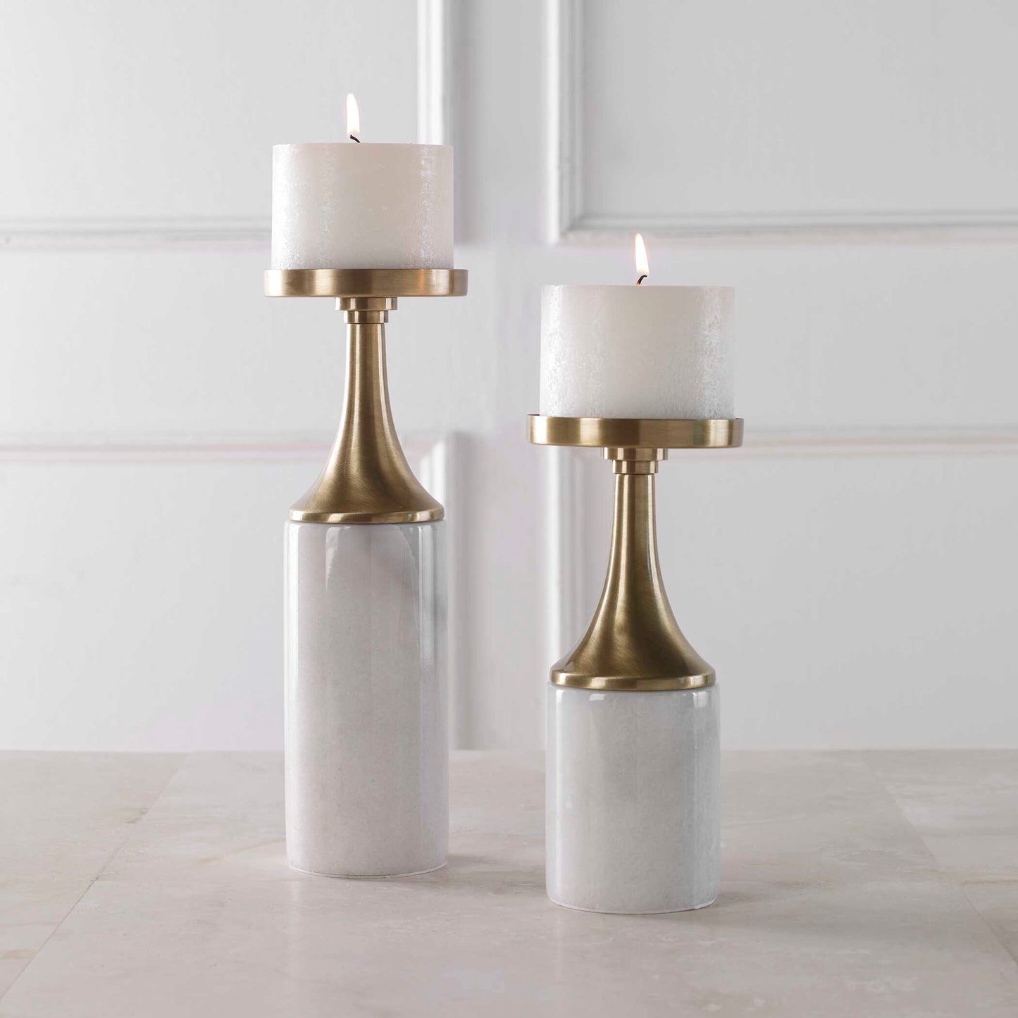 Uttermost Castiel Marble Candleholders Set/2