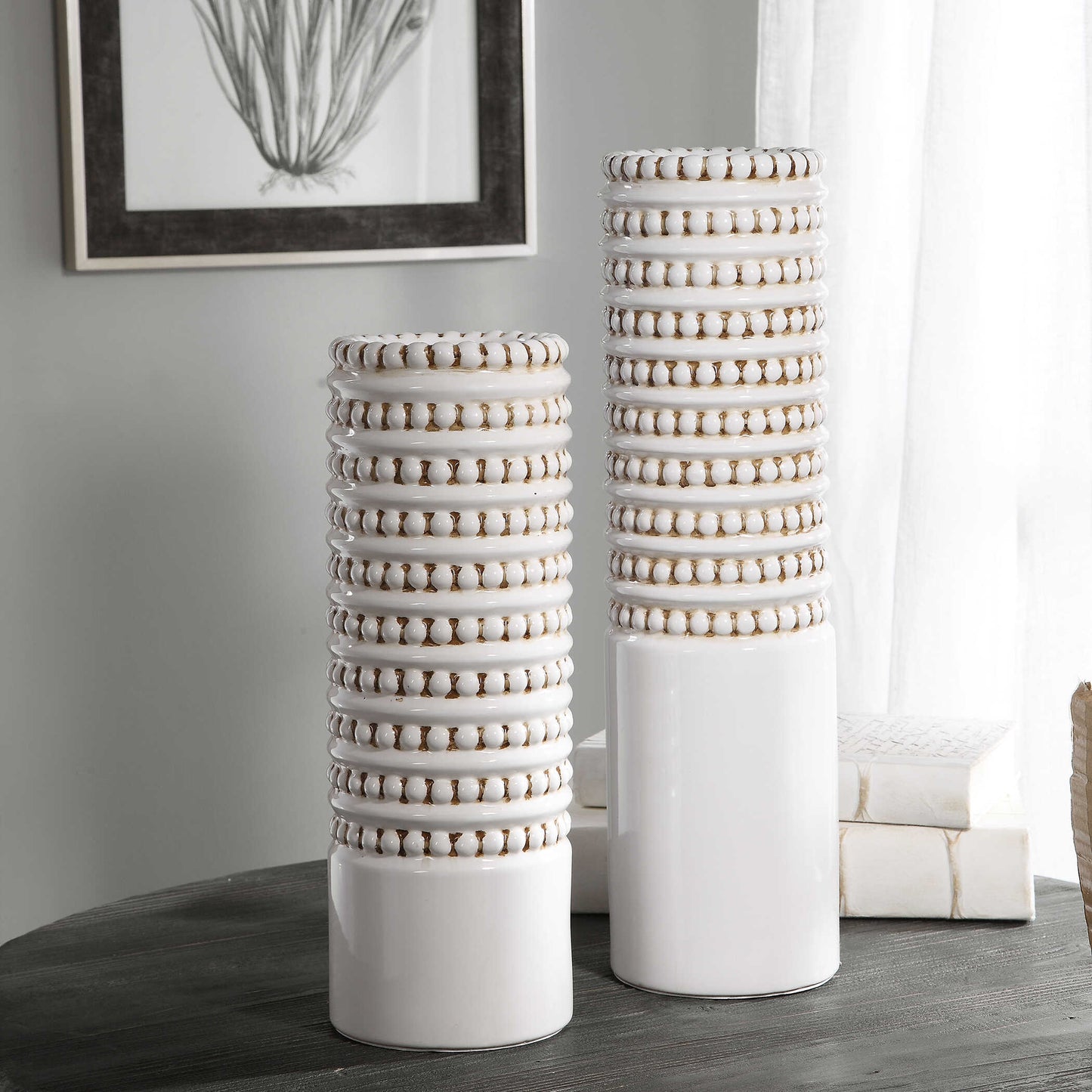 Uttermost Angelou White Vases Set/2