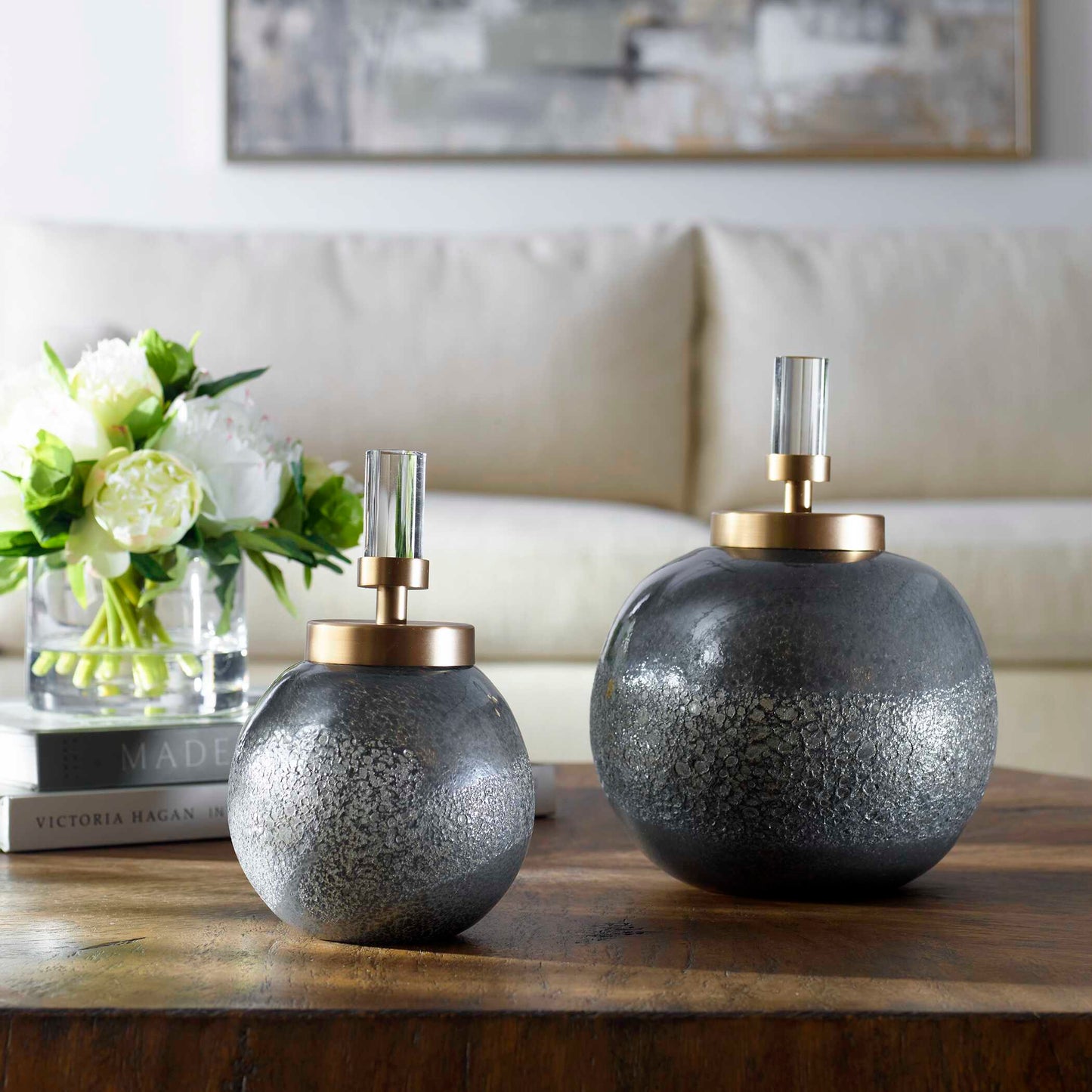 Uttermost Cessair Art Glass Bottles Set/2