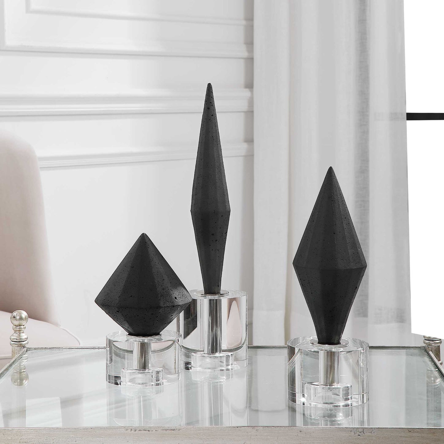 Uttermost Alize Black Sculptures Set/3