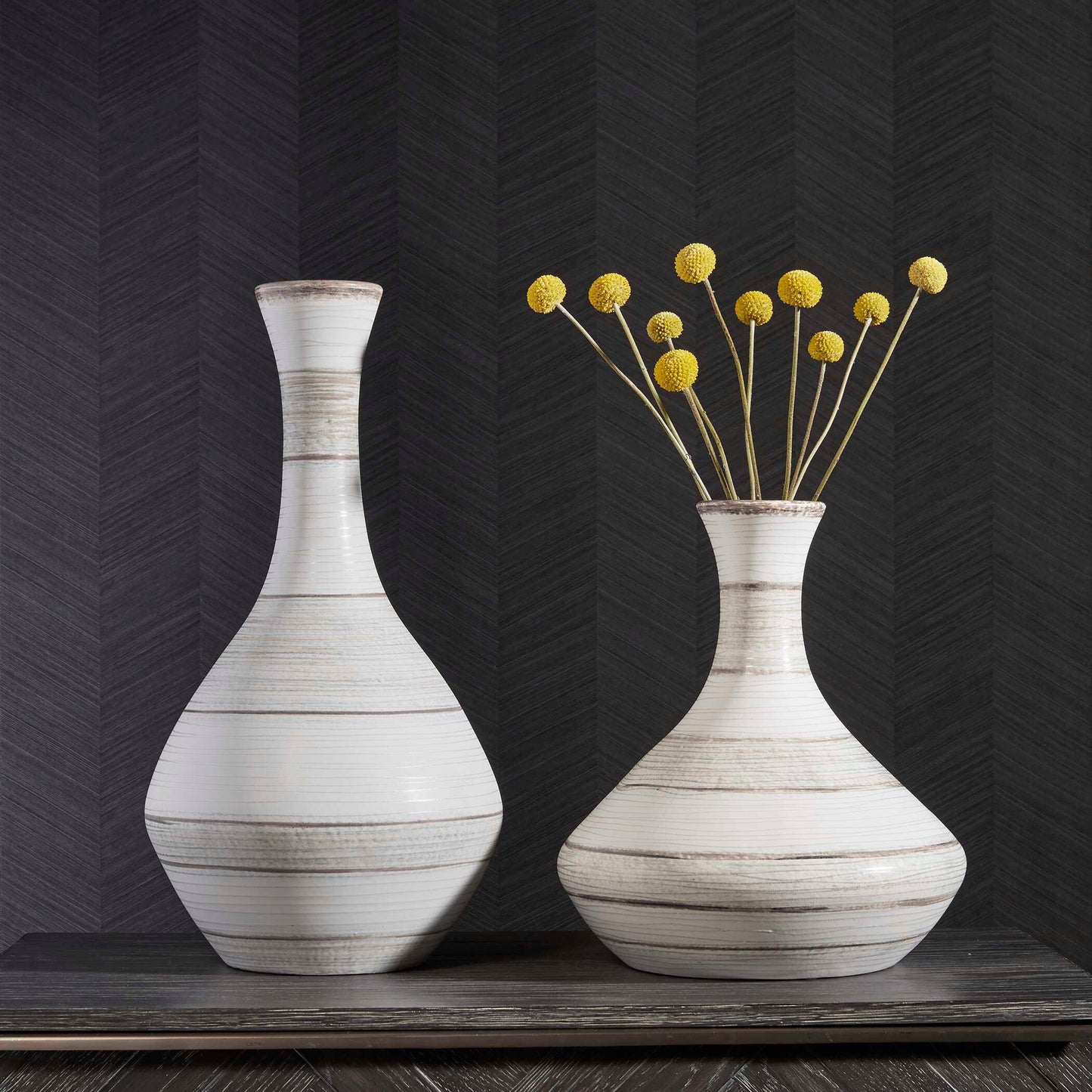 Uttermost Potter Fluted Striped Vases Set/2