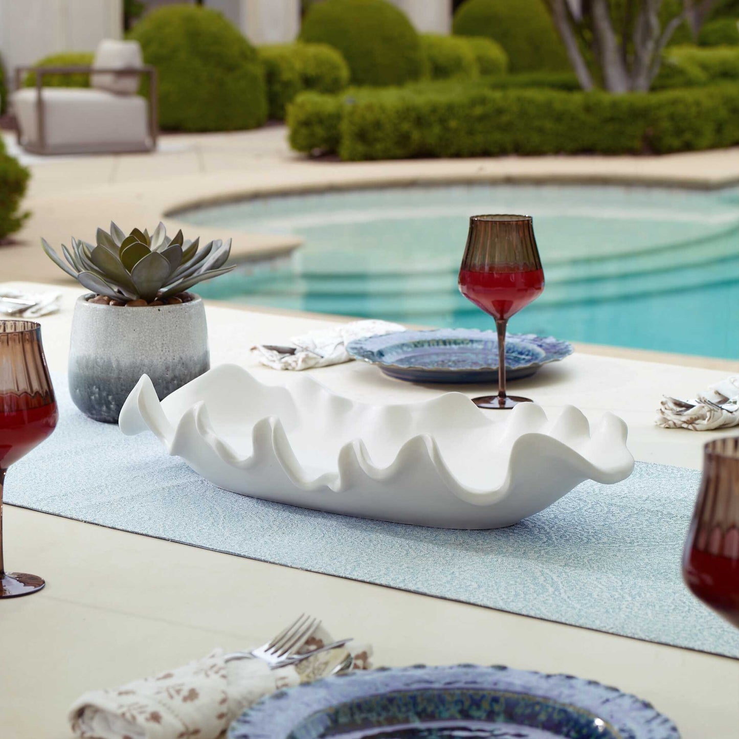 Uttermost Ruffled Feathers Modern White Bowl