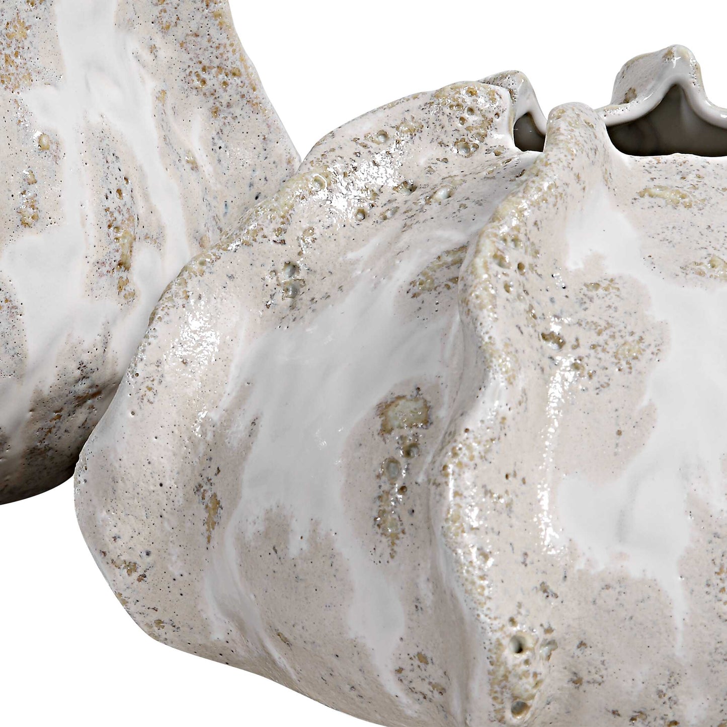 Uttermost Urchin Textured Ivory Vases Set/2