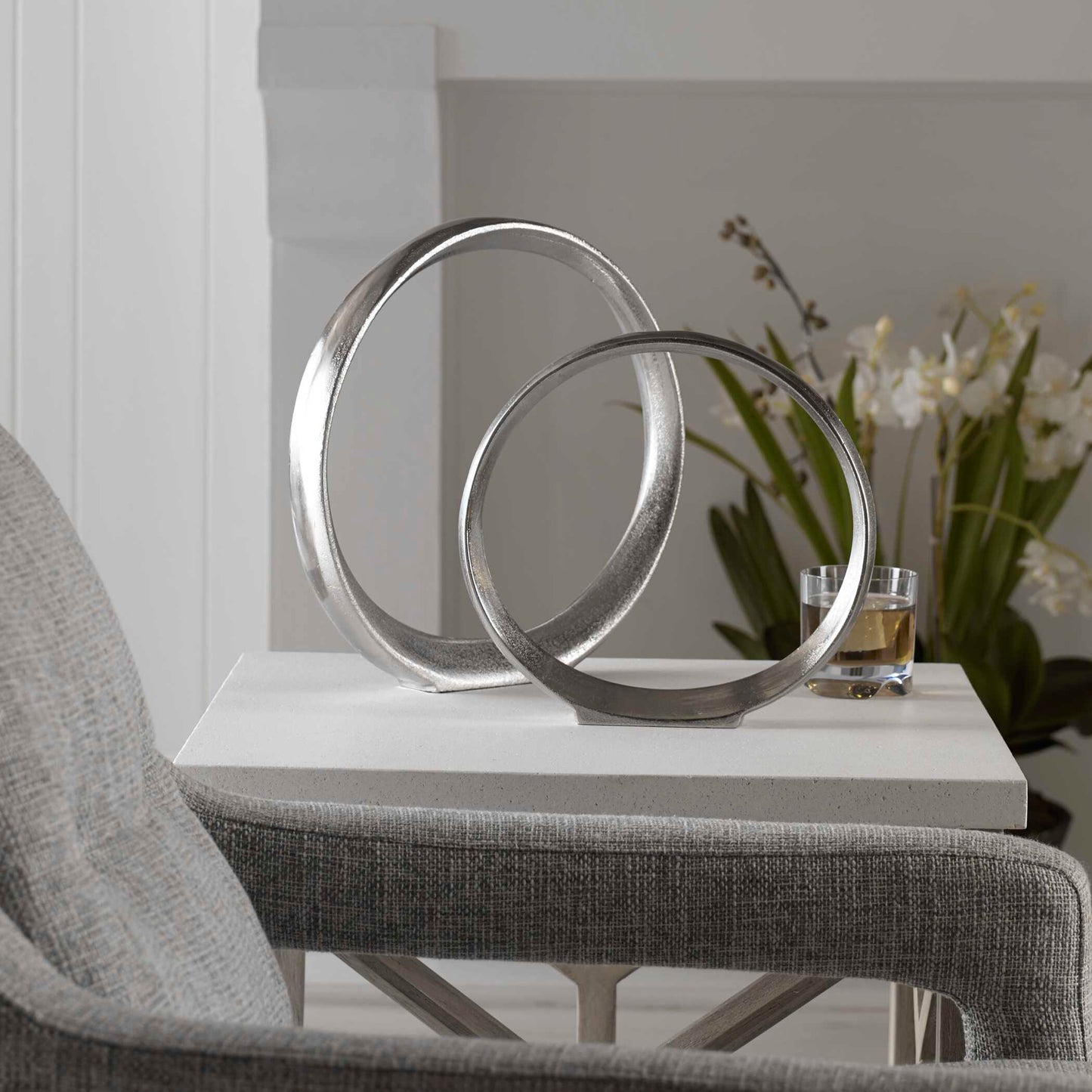 Uttermost Orbits Nickel Ring Sculptures Set/2