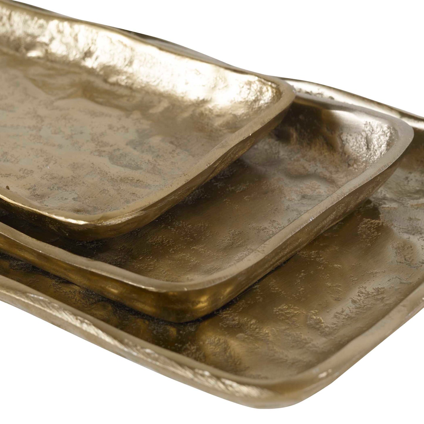 Uttermost Artisan Antique Gold Trays Set/3