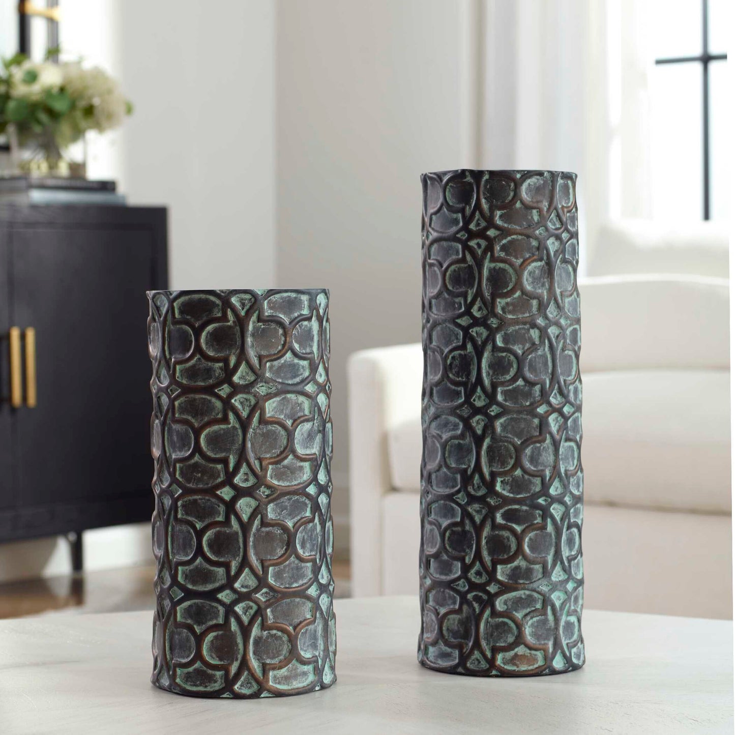 Uttermost Baltra Bronze Patina Vases Set/2