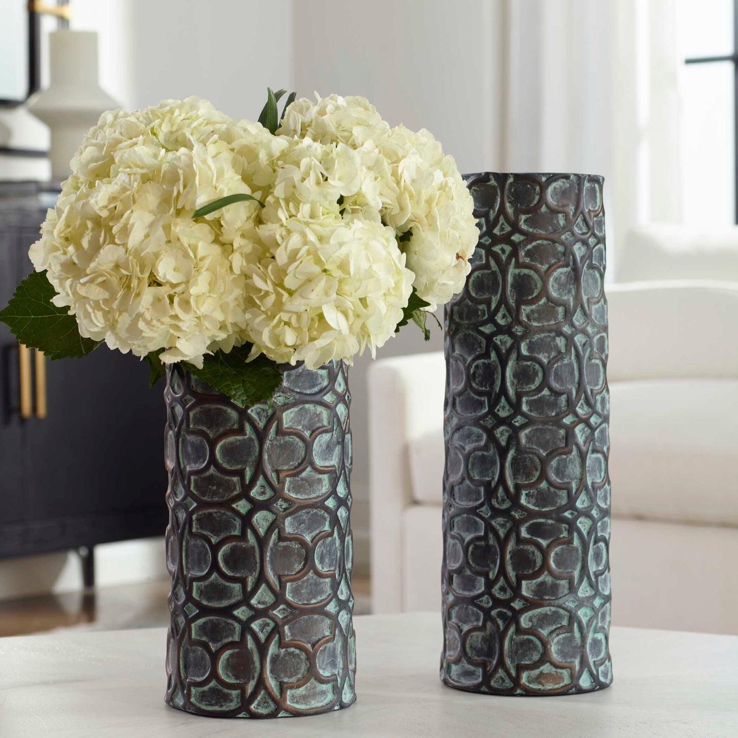 Uttermost Baltra Bronze Patina Vases Set/2