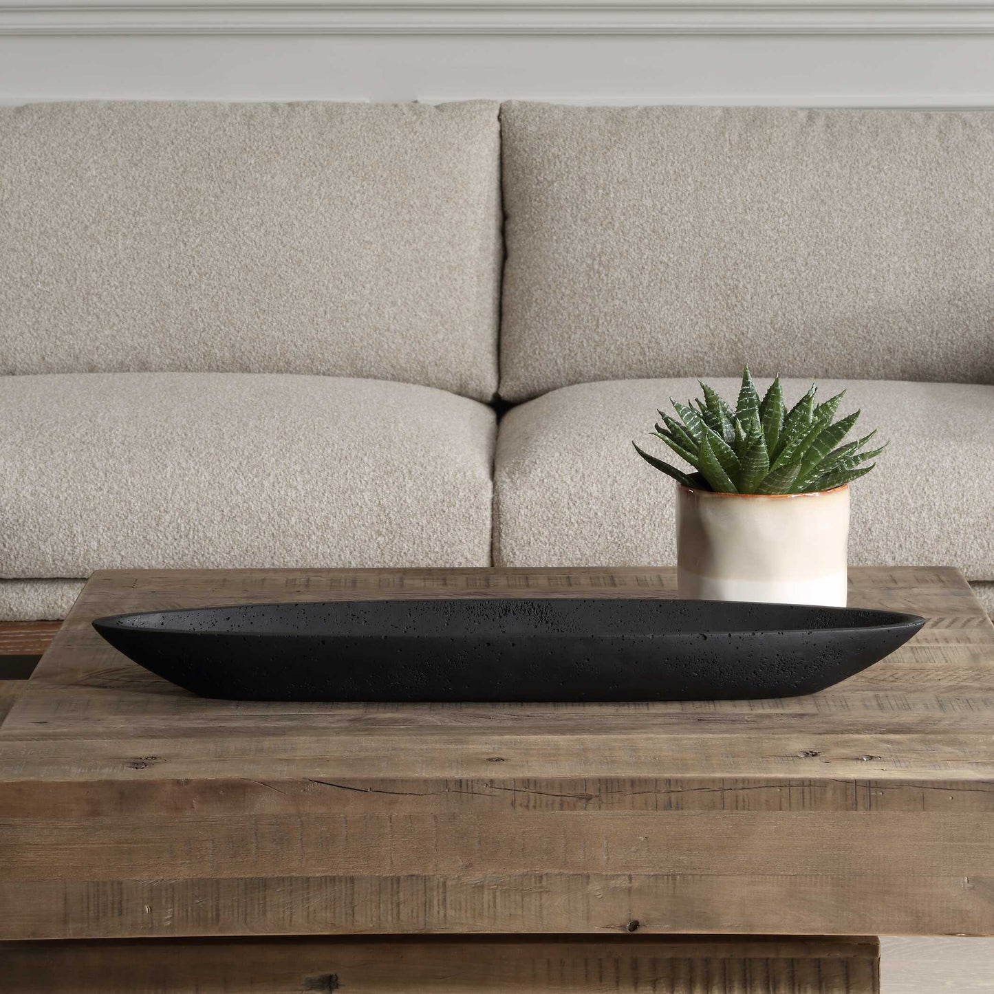 Uttermost Vessel Cast Canoe Bowl