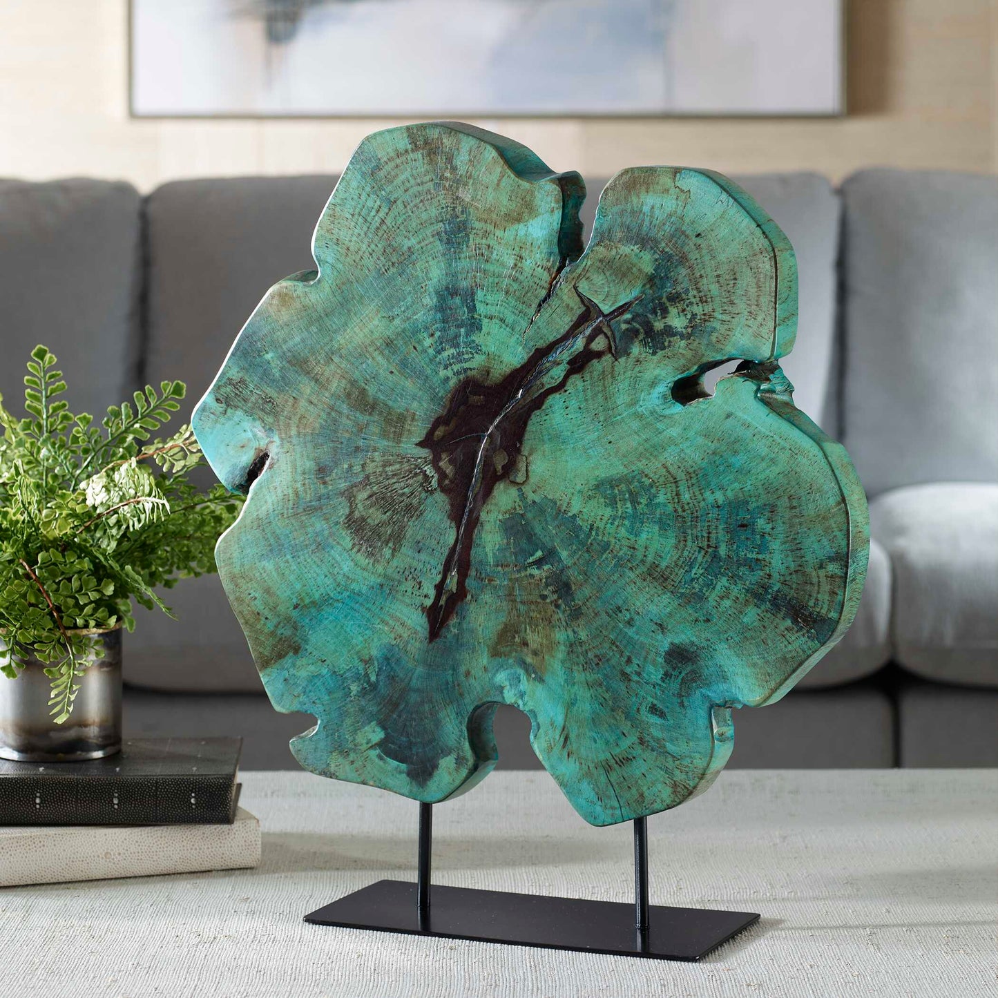 Uttermost Bahati Wood Blue Sculpture