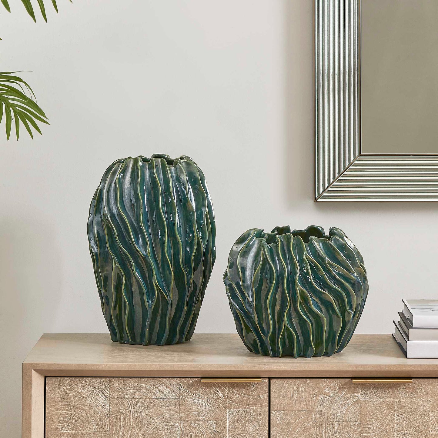 Uttermost Veridian Ridge Indoor-Outdoor Vases Set/2