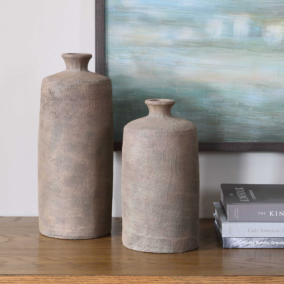 Terrene Clay Vases, S/2