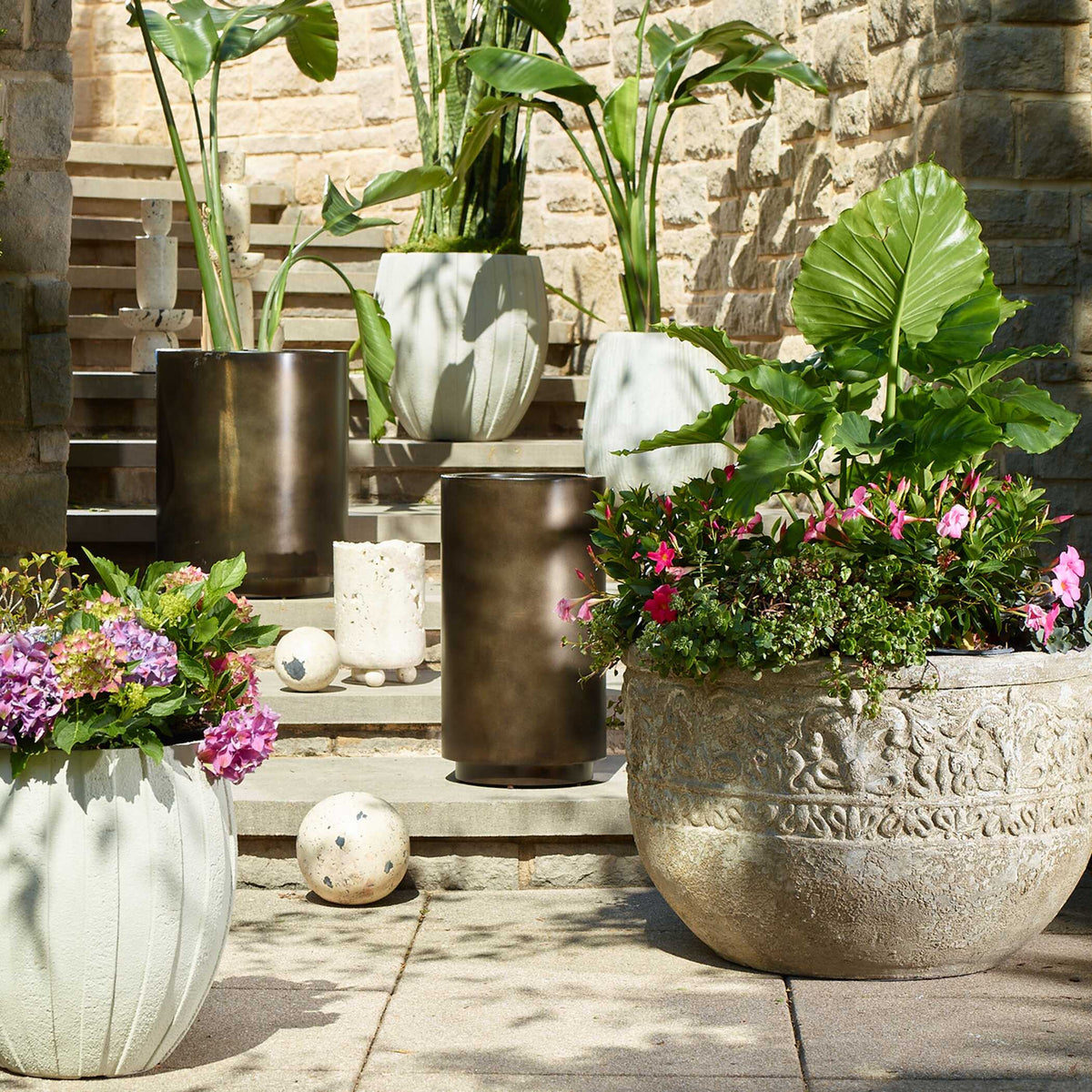 Regalia Indoor-Outdoor Stone Planter