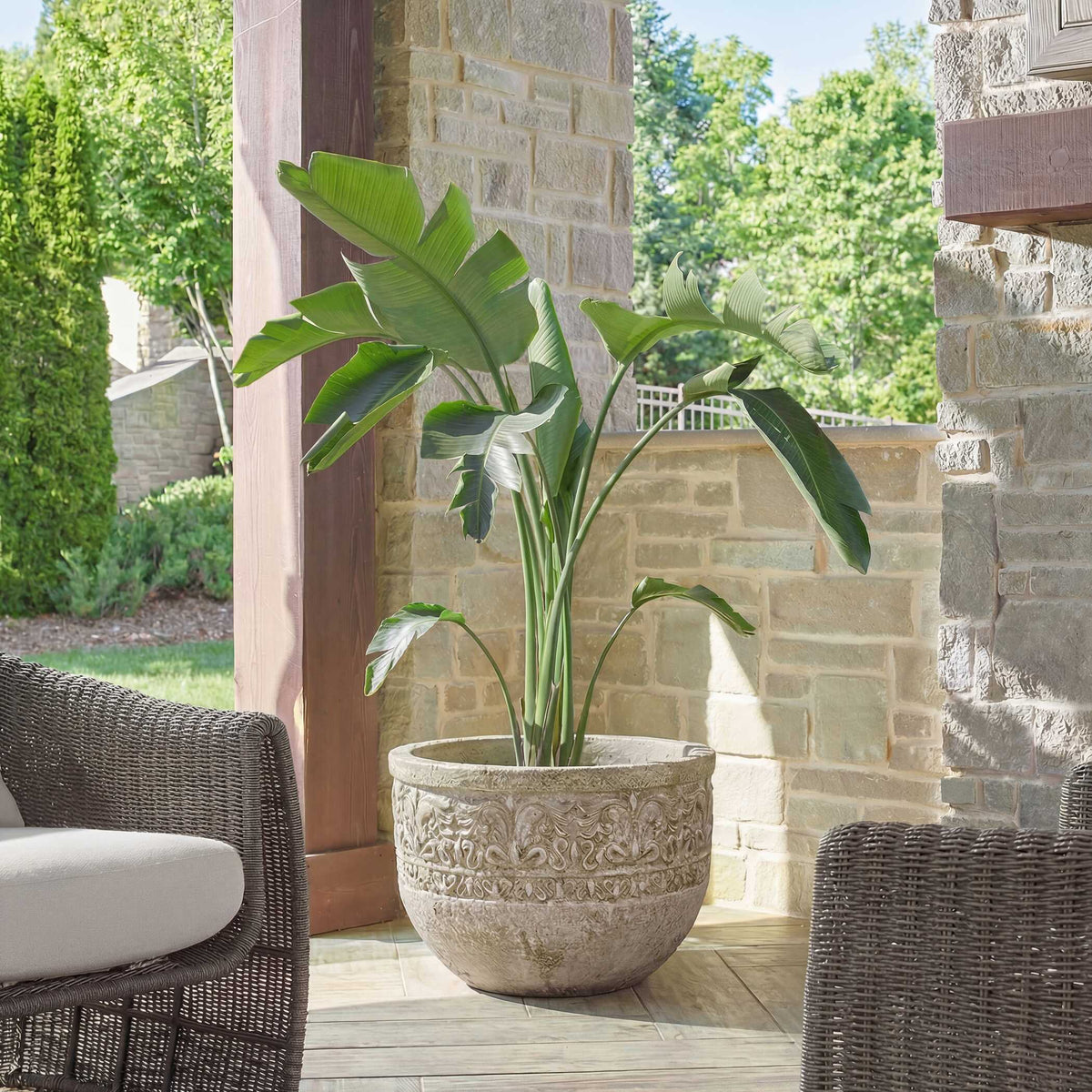 Regalia Indoor-Outdoor Stone Planter