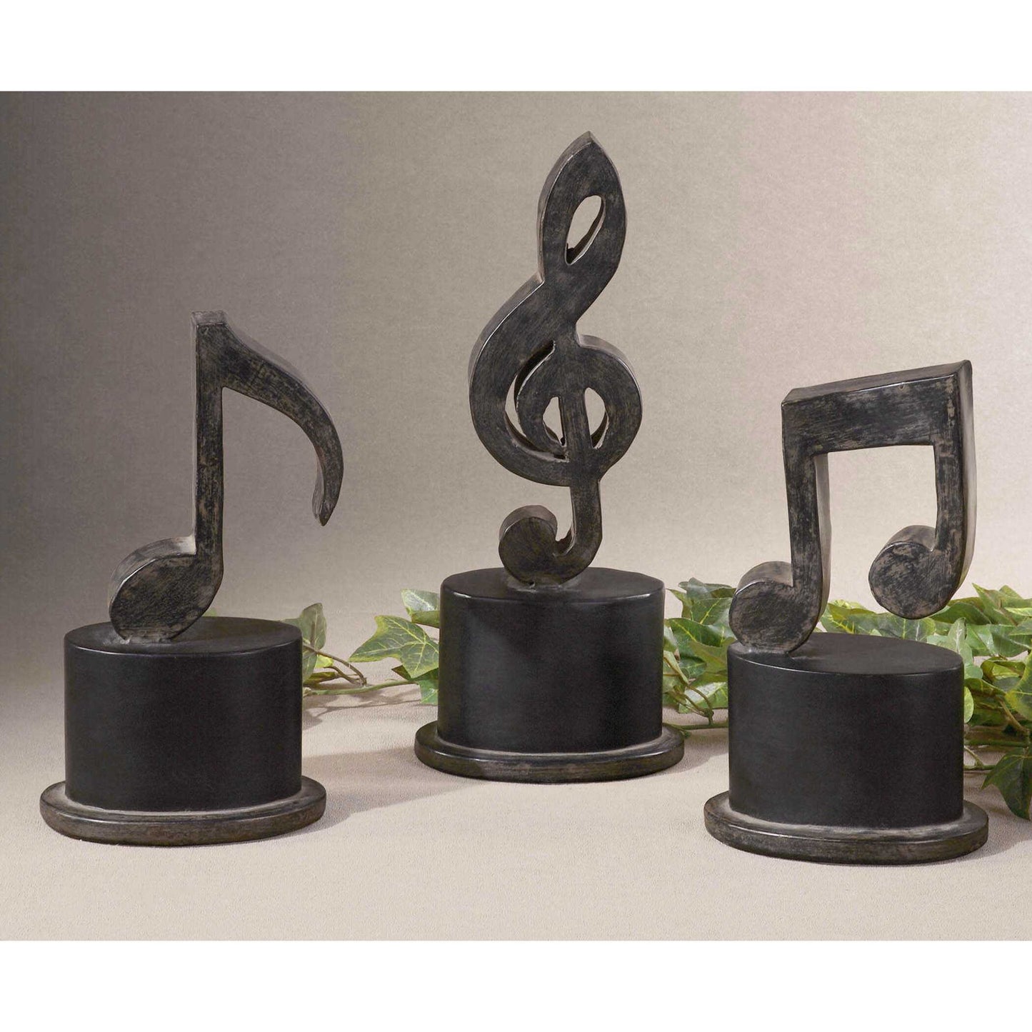 Uttermost Music Notes Metal Figurines Set/3