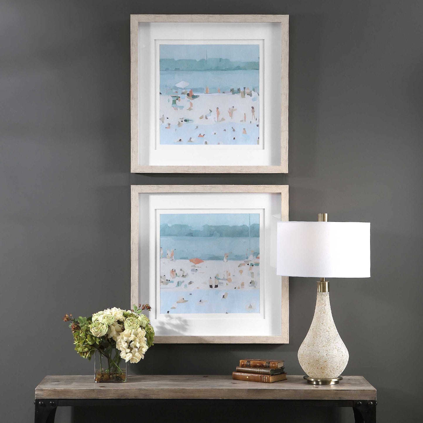 Uttermost Sea Glass Sandbar Framed Prints Set/2