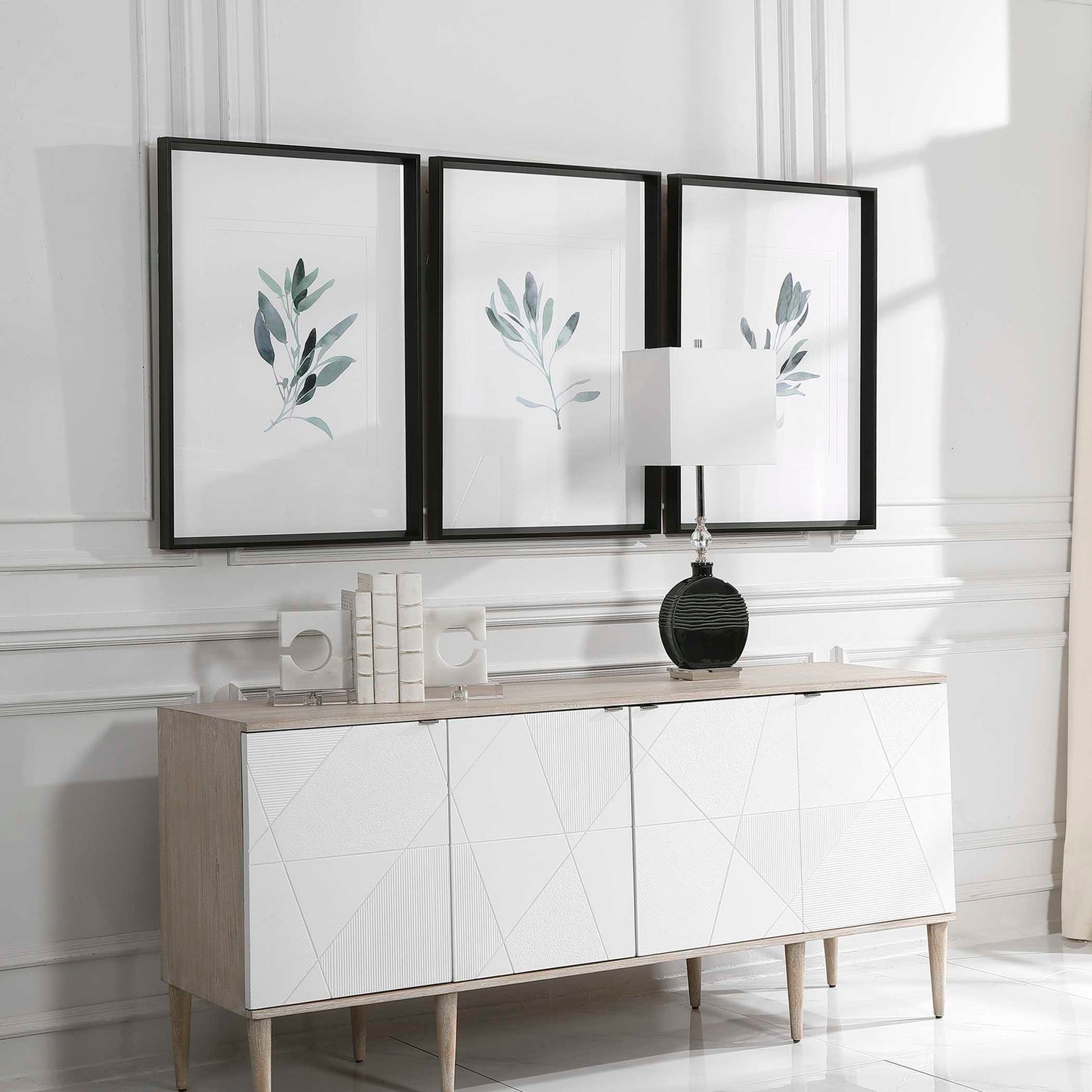 Uttermost Simple Sage Watercolor Prints Set/3