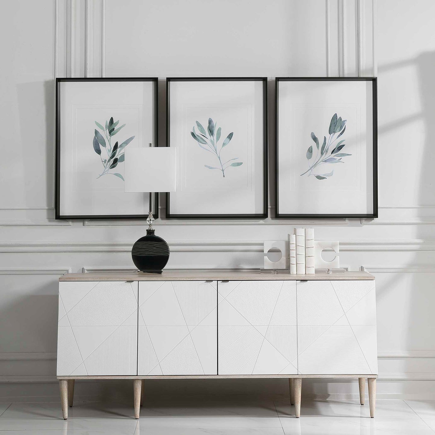 Uttermost Simple Sage Watercolor Prints Set/3