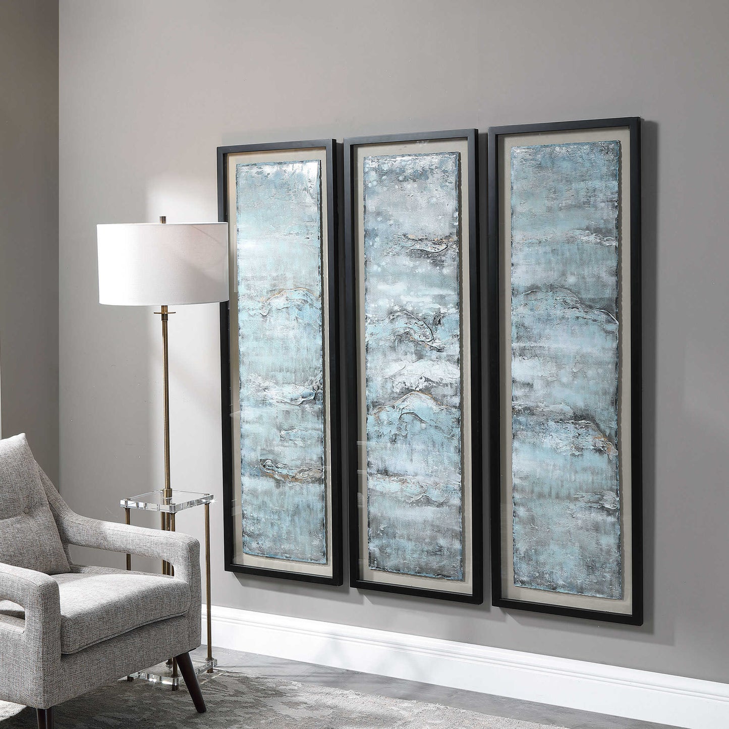 Uttermost Ocean Swell Painted Metal Art Set/3 3 Cartons
