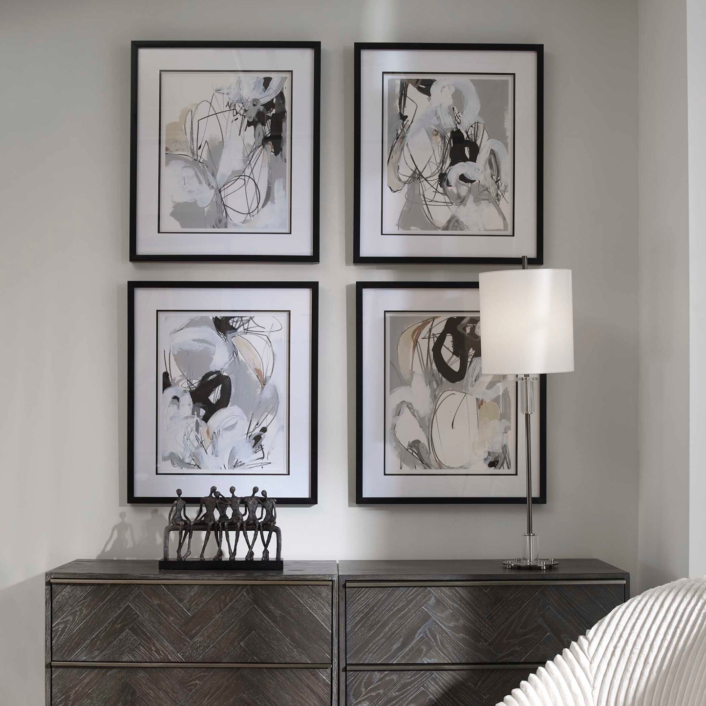 Uttermost Tangled Threads Abstract Framed Prints Set/4