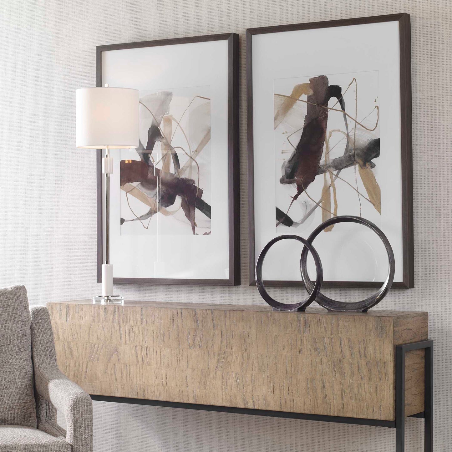 Uttermost Burgundy Interjection Abstract Prints Set/2