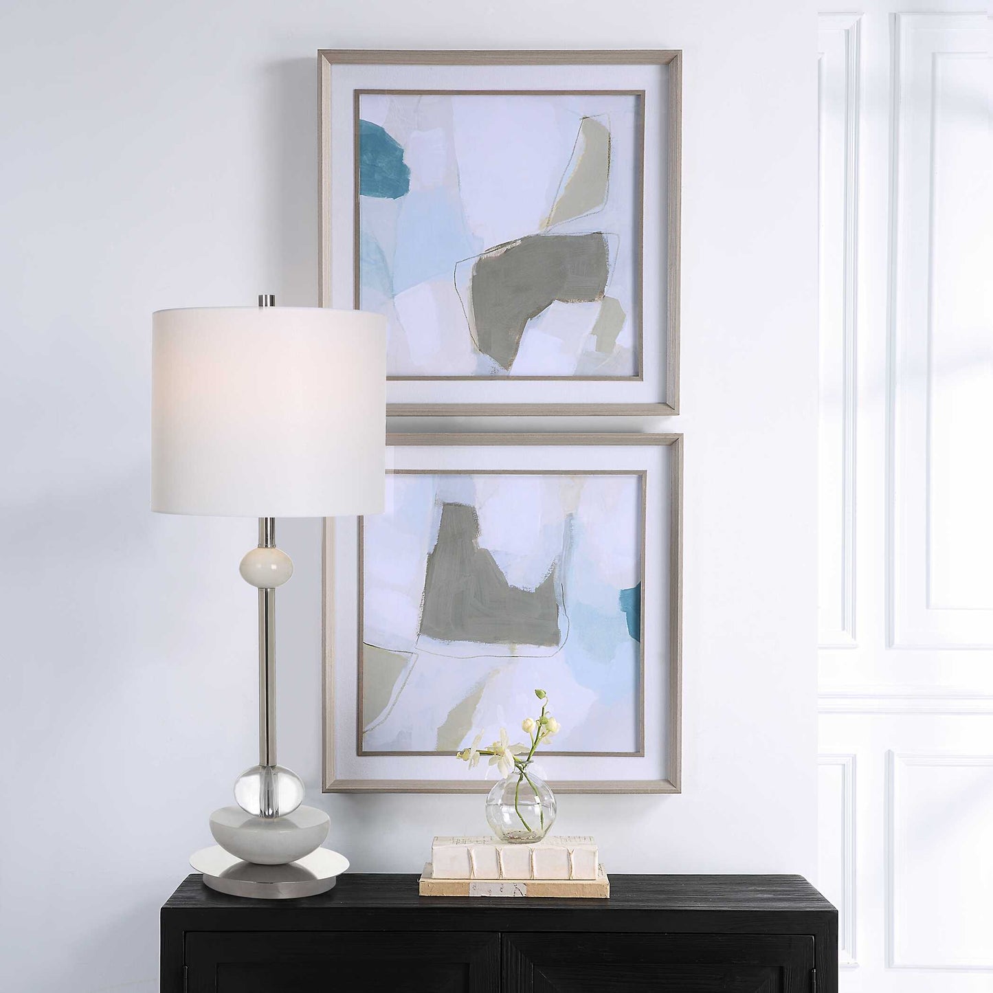 Uttermost Mist Shapes Framed Prints Set/2