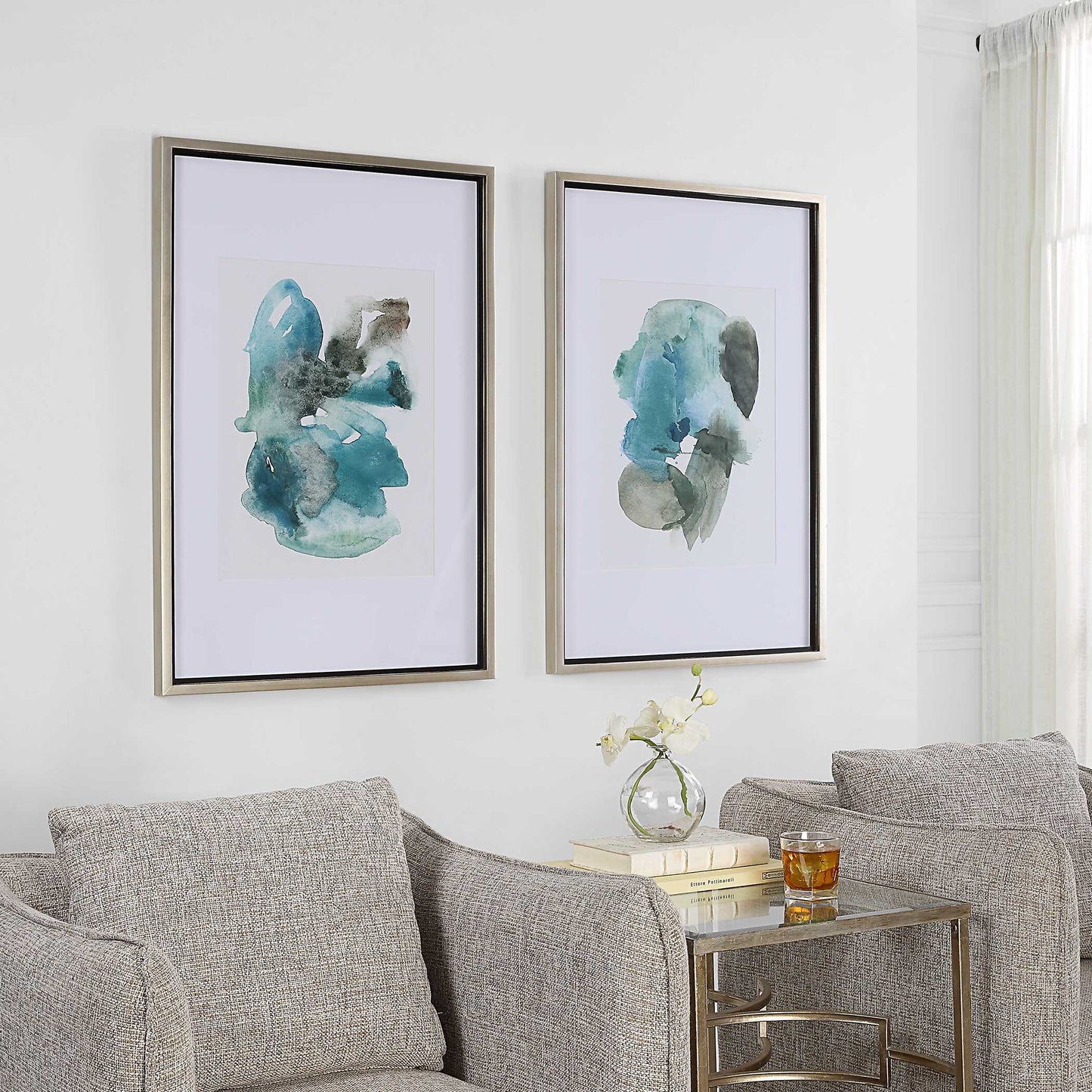 Uttermost Blueprints Watercolor Prints Set Of 2