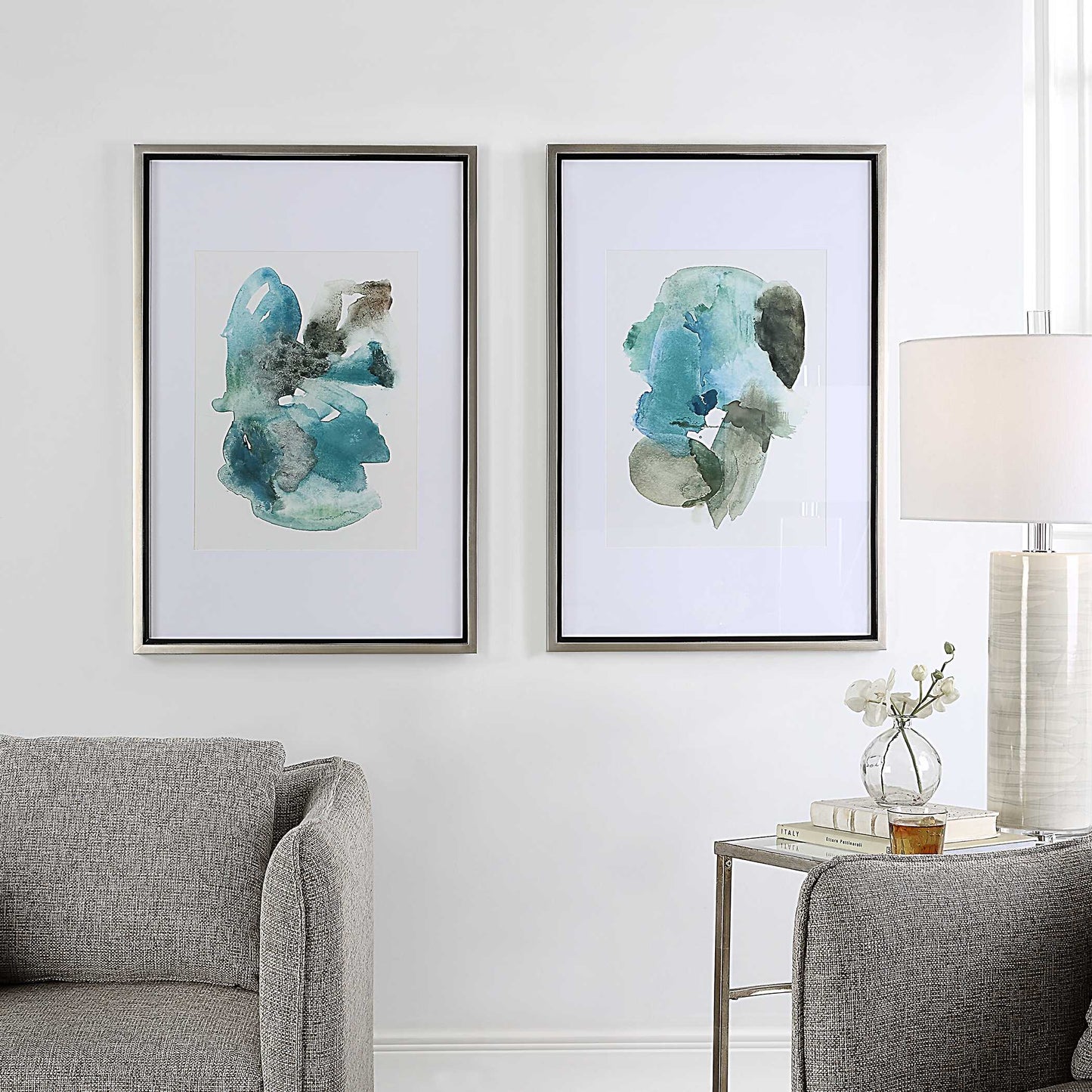 Uttermost Blueprints Watercolor Prints Set Of 2