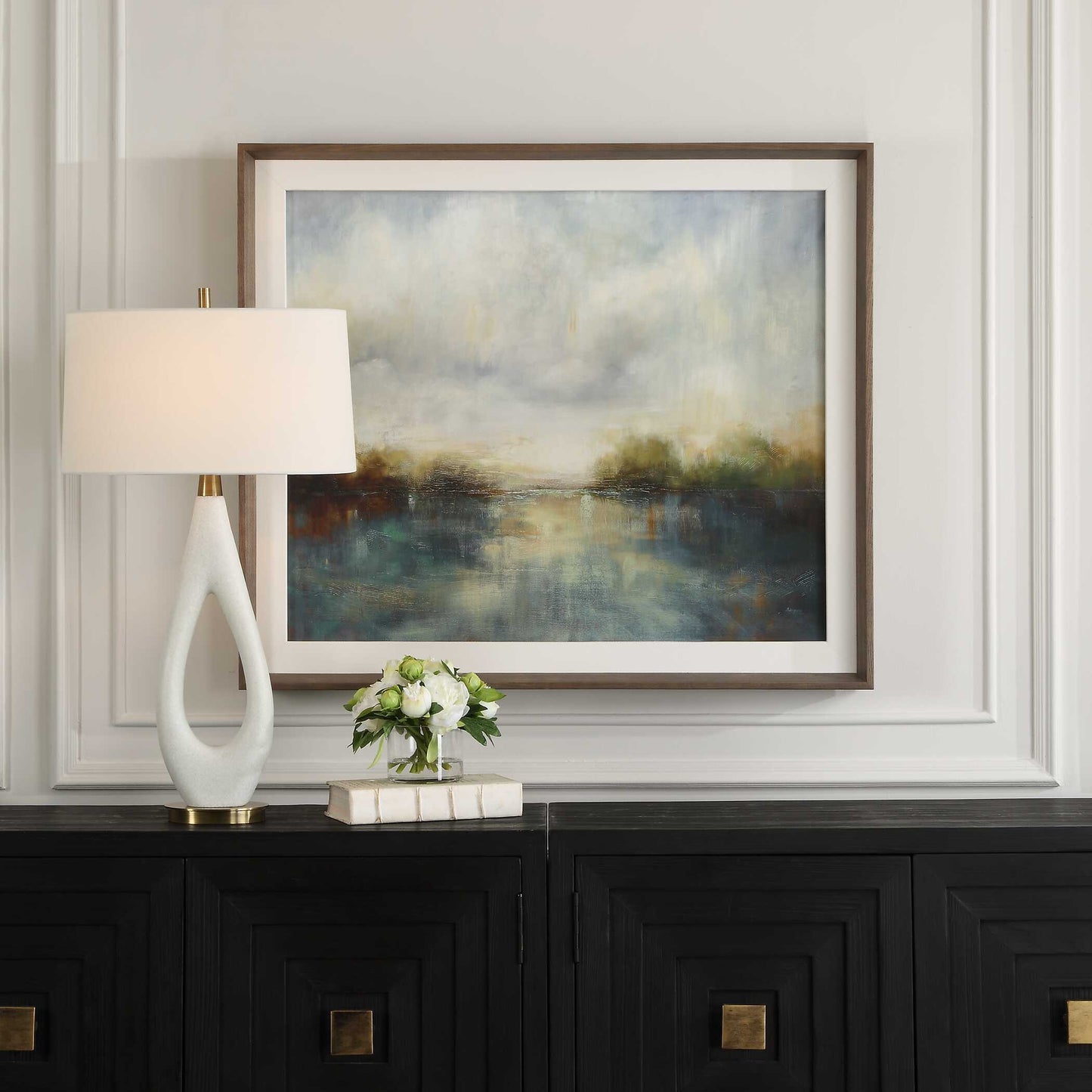 Uttermost Blue Reverie Framed Abstract Lake Print