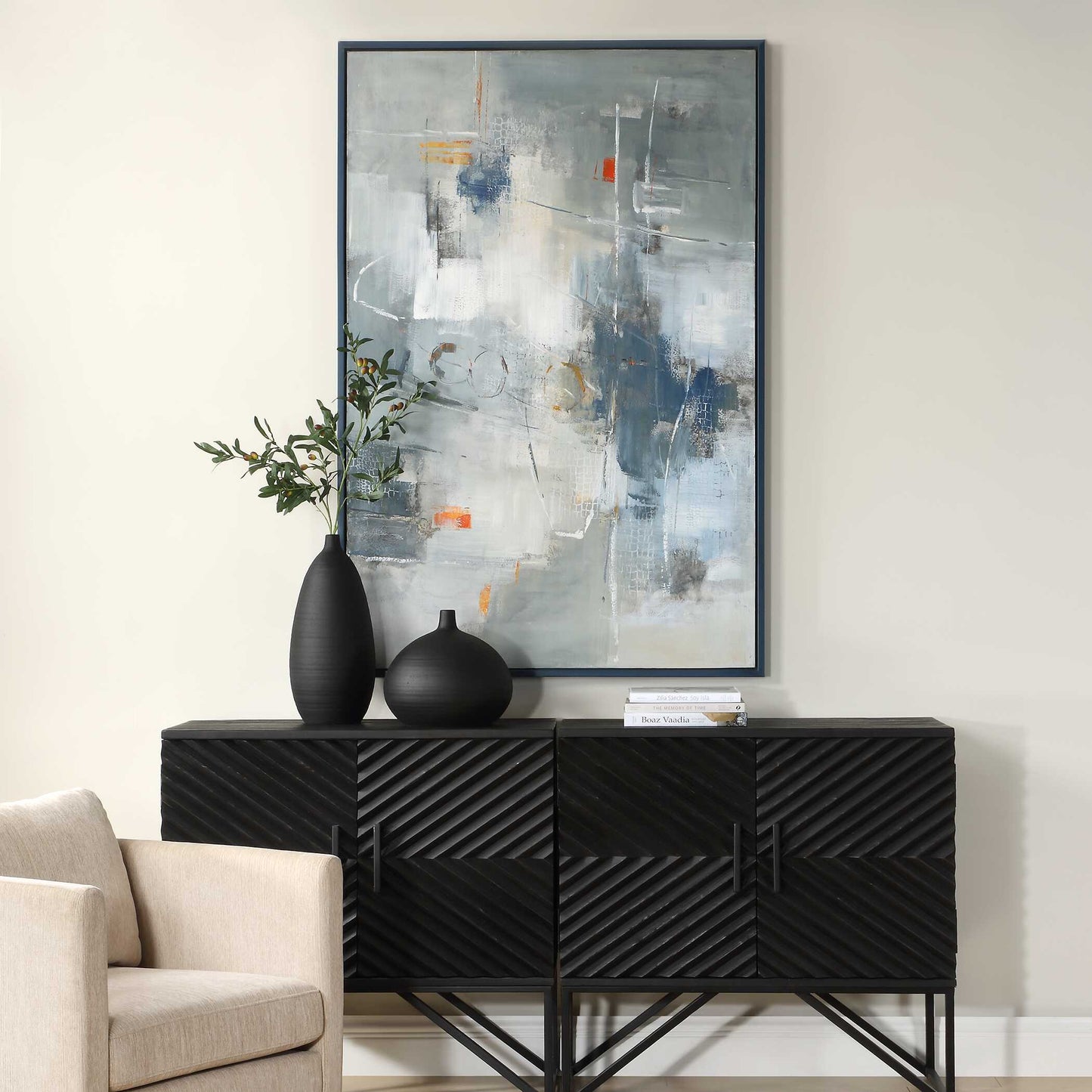 Uttermost Blueprint Hand Painted Modern Art