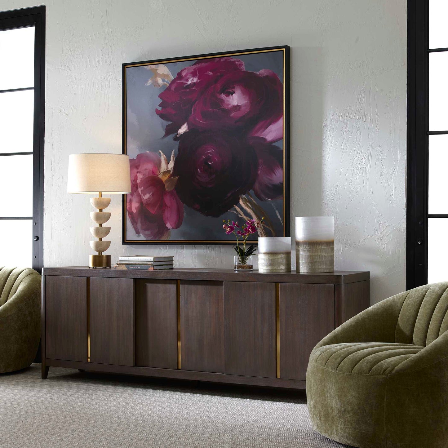 Uttermost Plum Ranculus Framed Floral Art