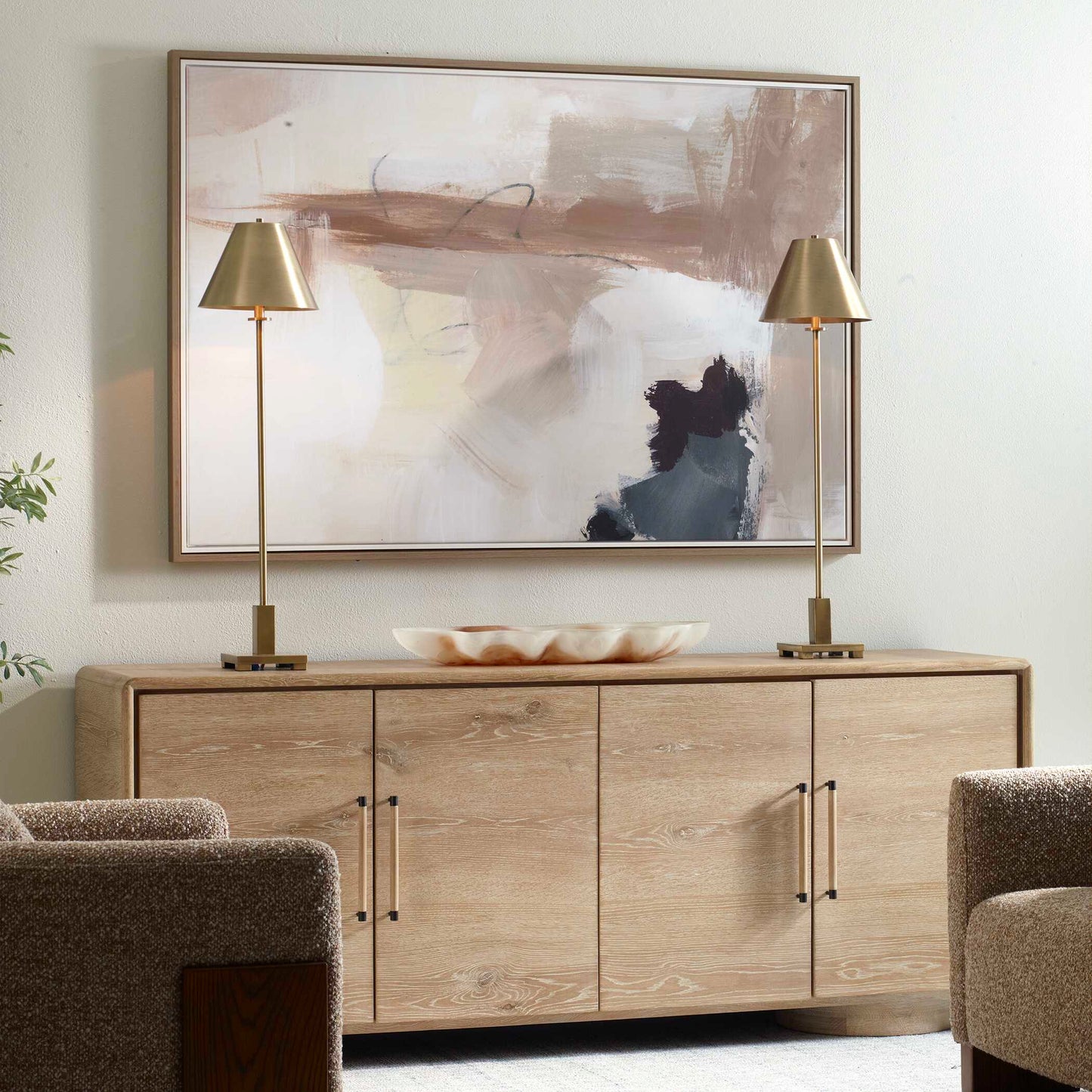 Uttermost Bluster Framed Abstract Canvas