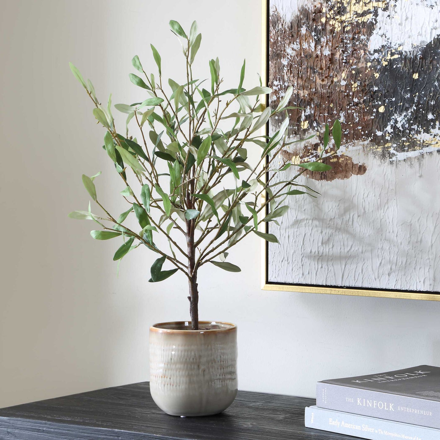 Uttermost Solea Olive Accent & Textured Vase