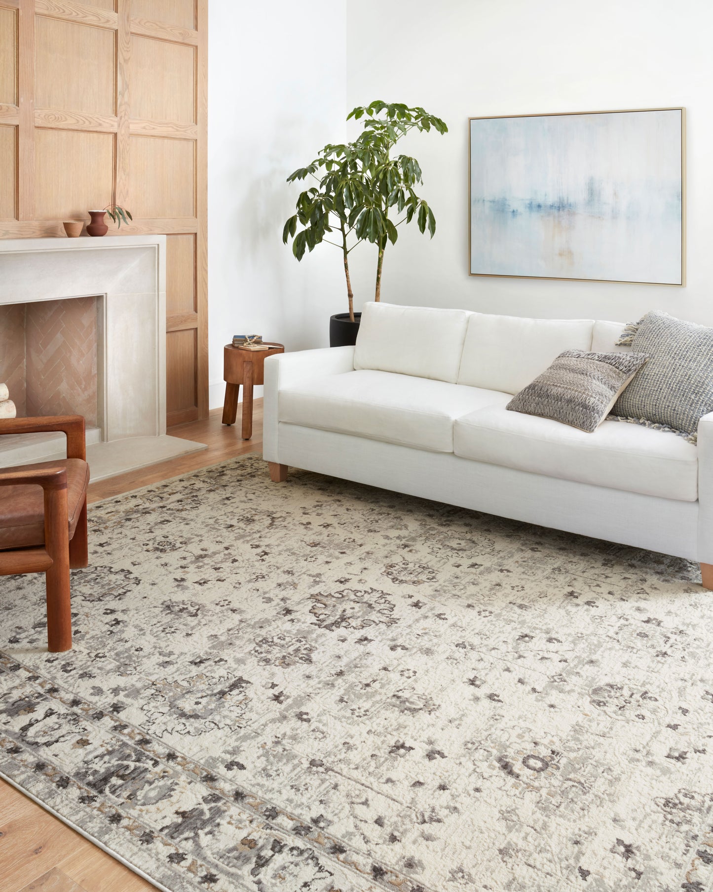 Loloi Estelle Ivory / Stone 5'-3" x 7'-8" Area Rug