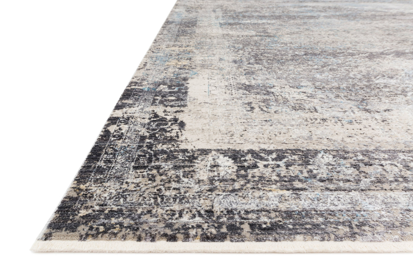 Loloi Franca Charcoal / Sky 3'-7" x 5'-8" Accent Rug
