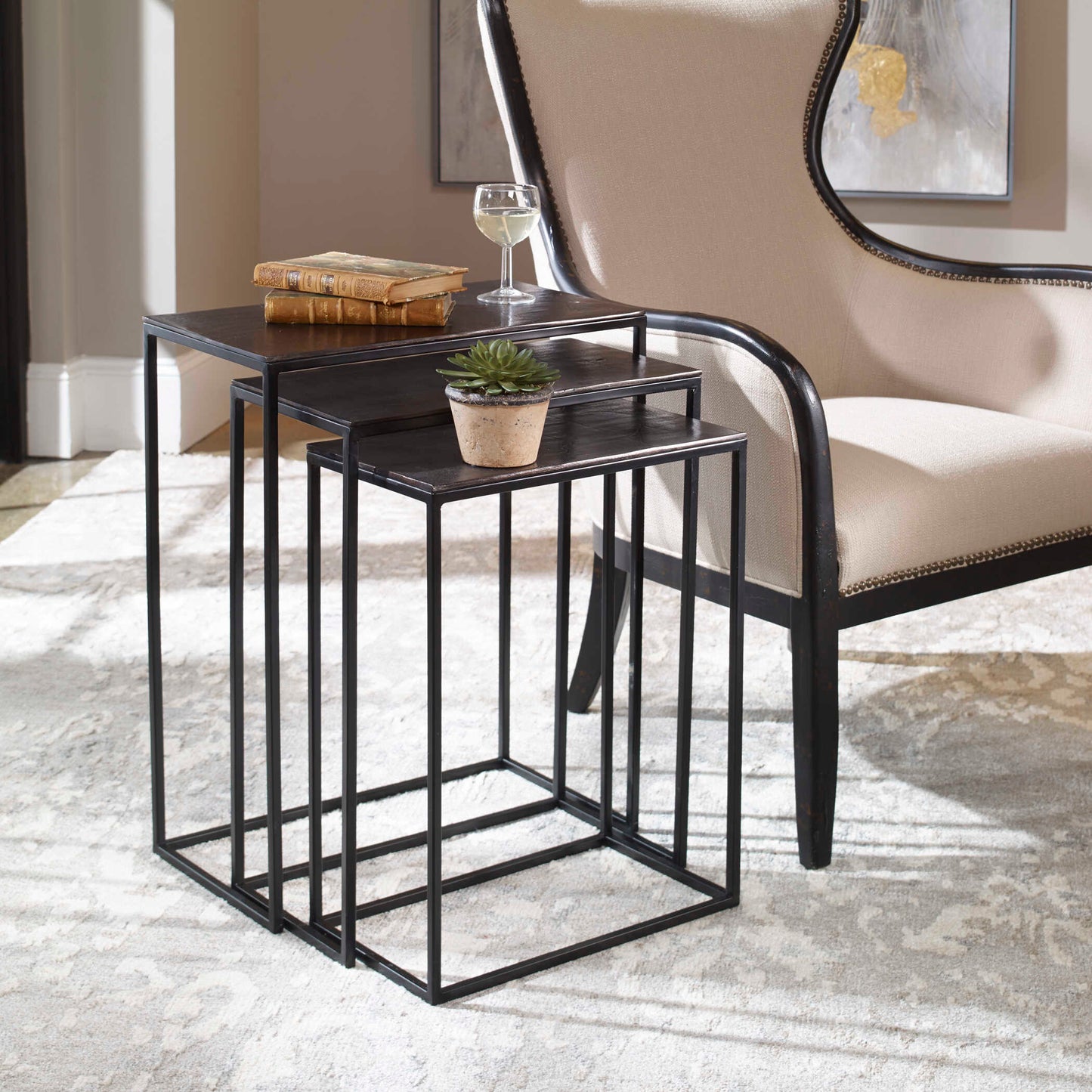 Uttermost Coreene Iron Nesting Tables Set/3