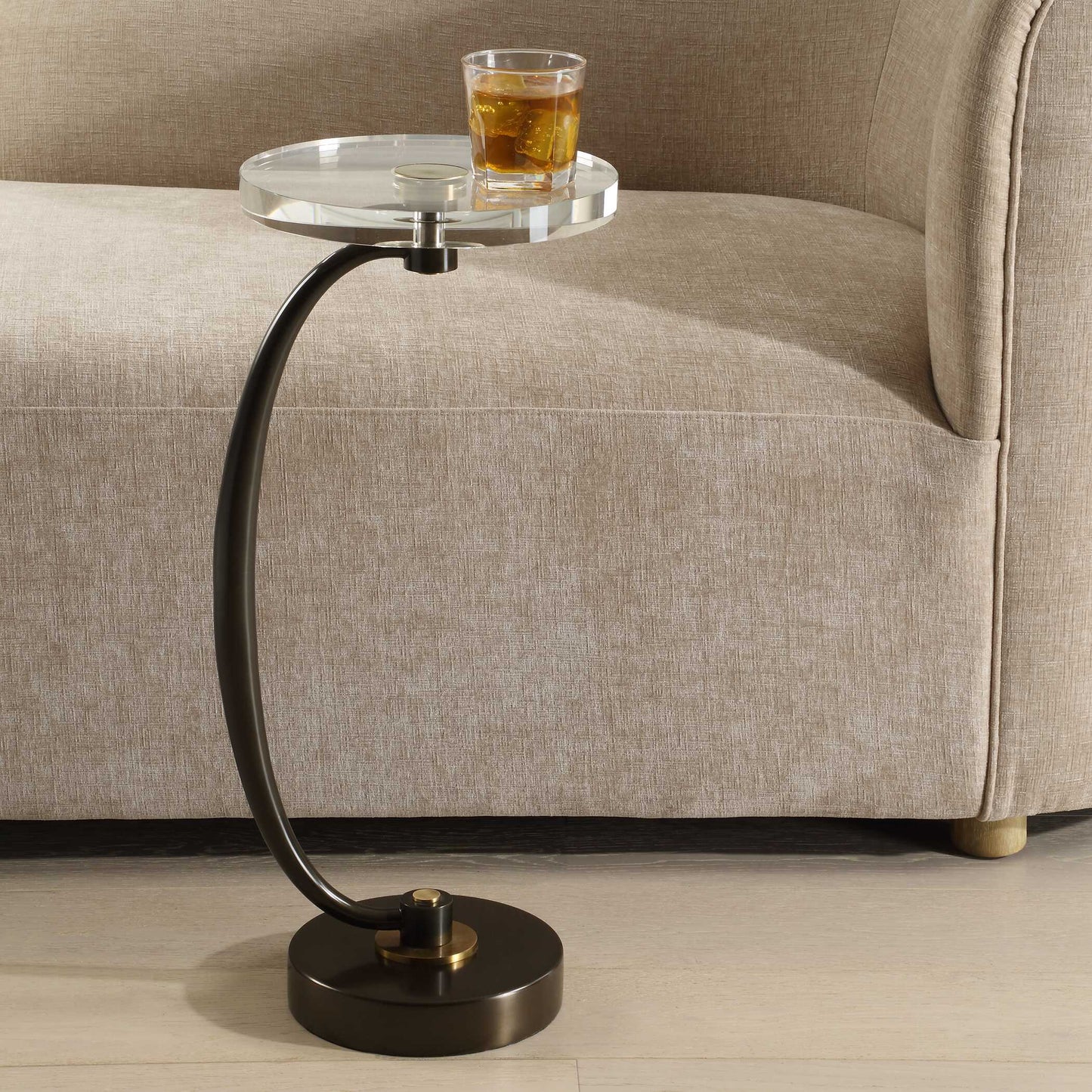 Uttermost Waveney Bronze Drink Table