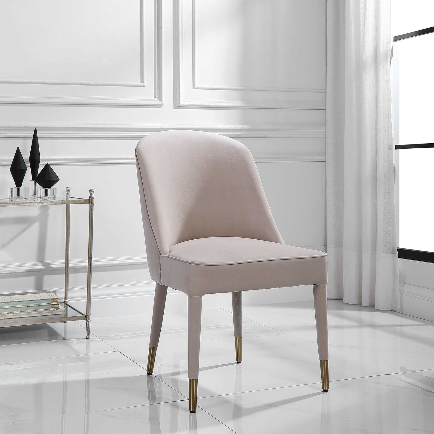 Uttermost Brie Armless Chair Champagne Set Of 2